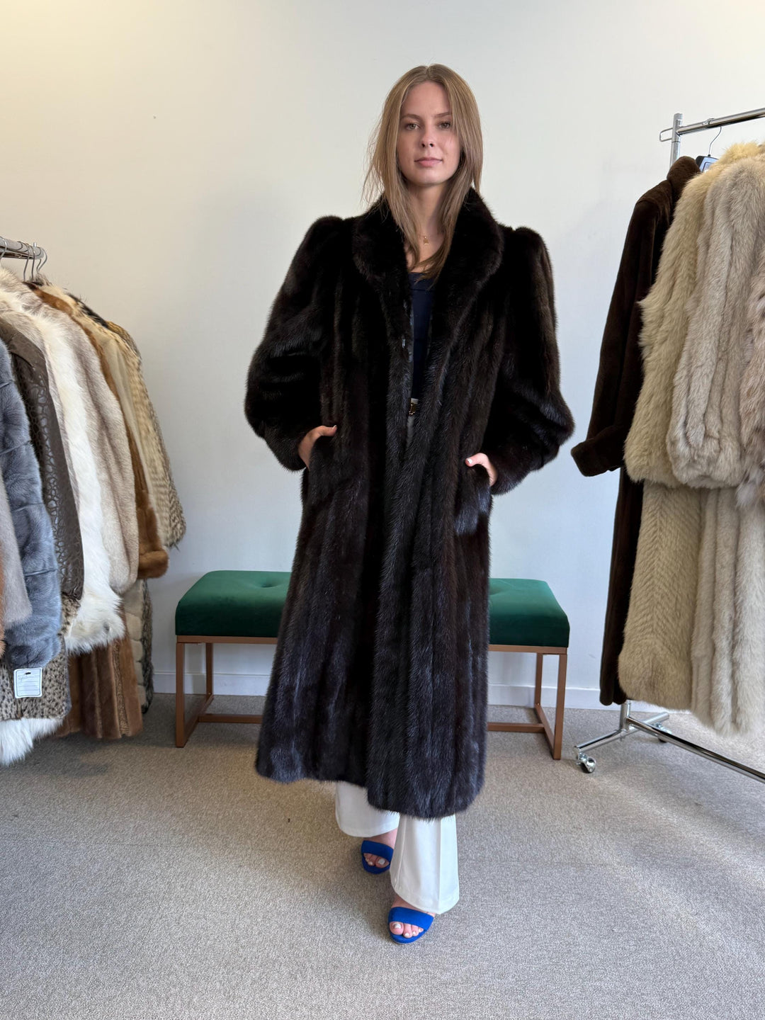 Long Mink Coat, XL Size, Dark Brown Mink Coat, Real Fur Coat, Black Mink, Black Mink Coat, Vintage Fur Coat, Thick Mink Coat, Women's Coat
