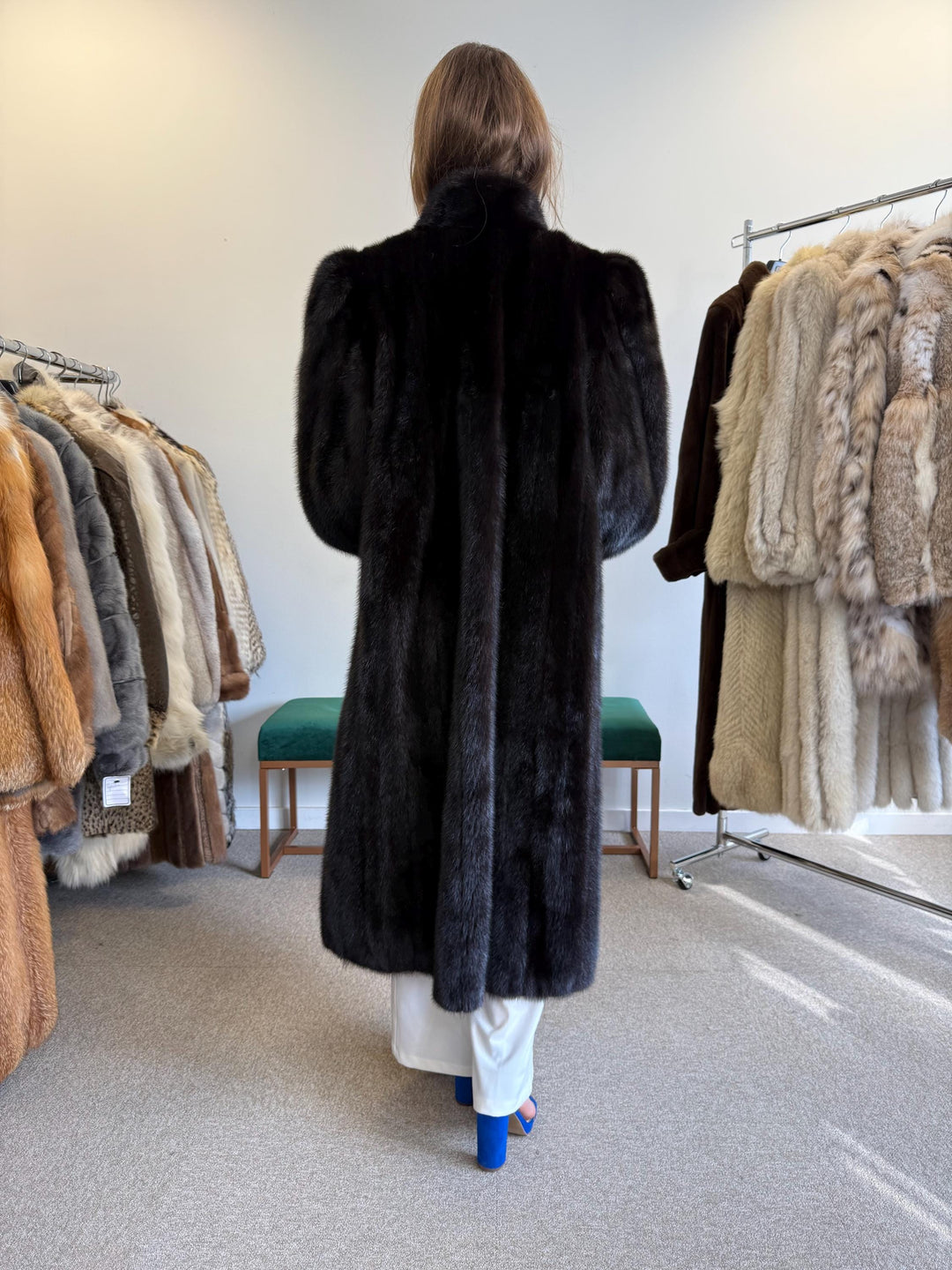 Long Mink Coat, XL Size, Dark Brown Mink Coat, Real Fur Coat, Black Mink, Black Mink Coat, Vintage Fur Coat, Thick Mink Coat, Women's Coat
