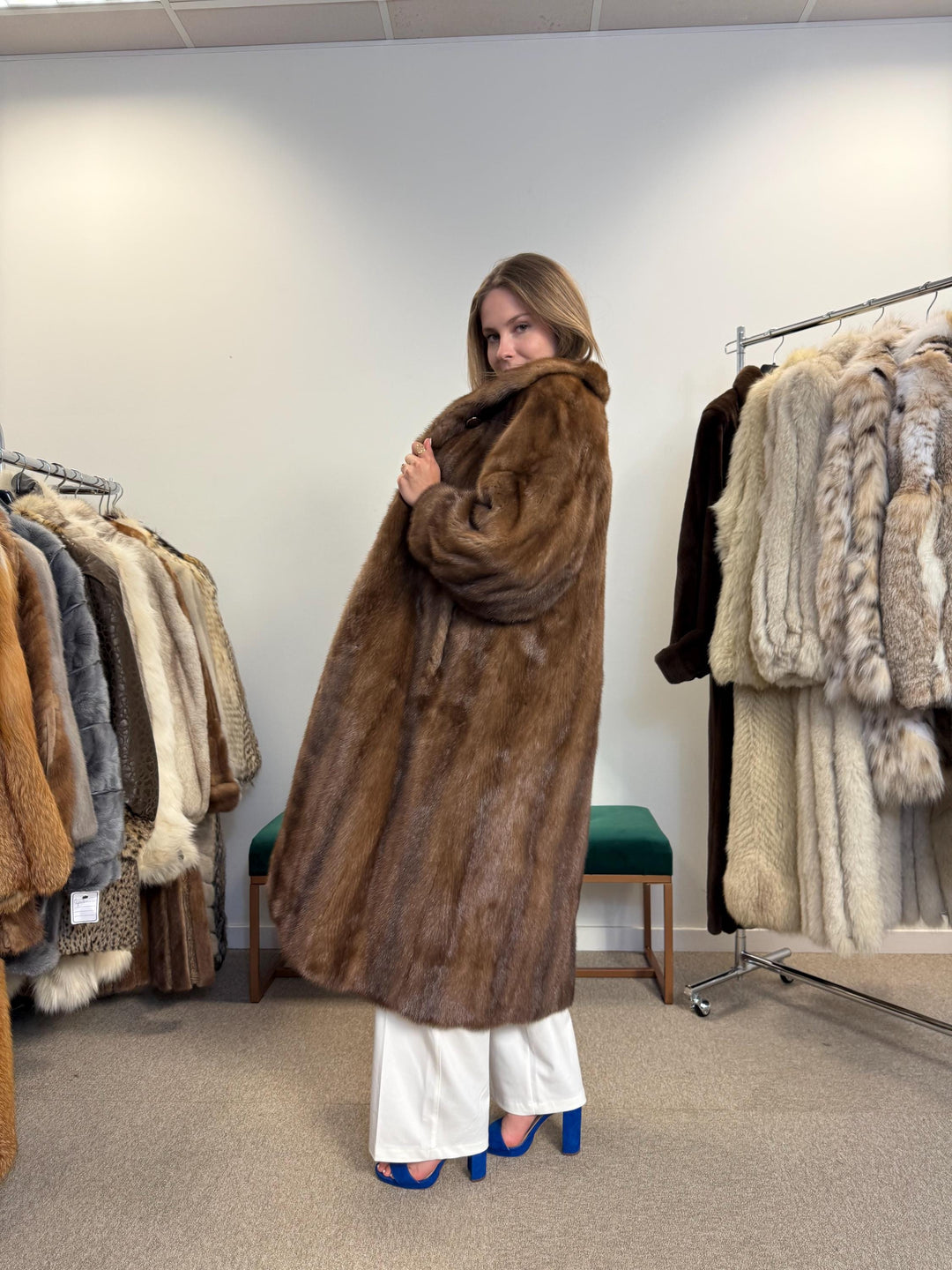 Saga Mink Fur Coat, Medium Size, Vintage Fur Coat, Mink Coat, Pastel Mink Coat, Real Fur Coat, Women's Fur Coat, Mink Fur, Long Mink Coat