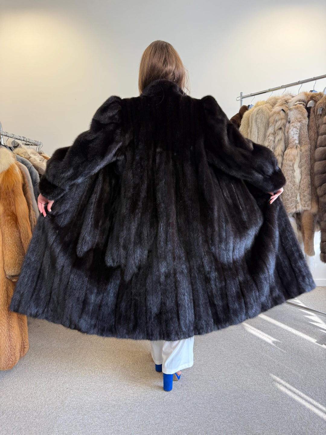 Long Mink Coat, XL Size, Dark Brown Mink Coat, Real Fur Coat, Black Mink, Black Mink Coat, Vintage Fur Coat, Thick Mink Coat, Women's Coat