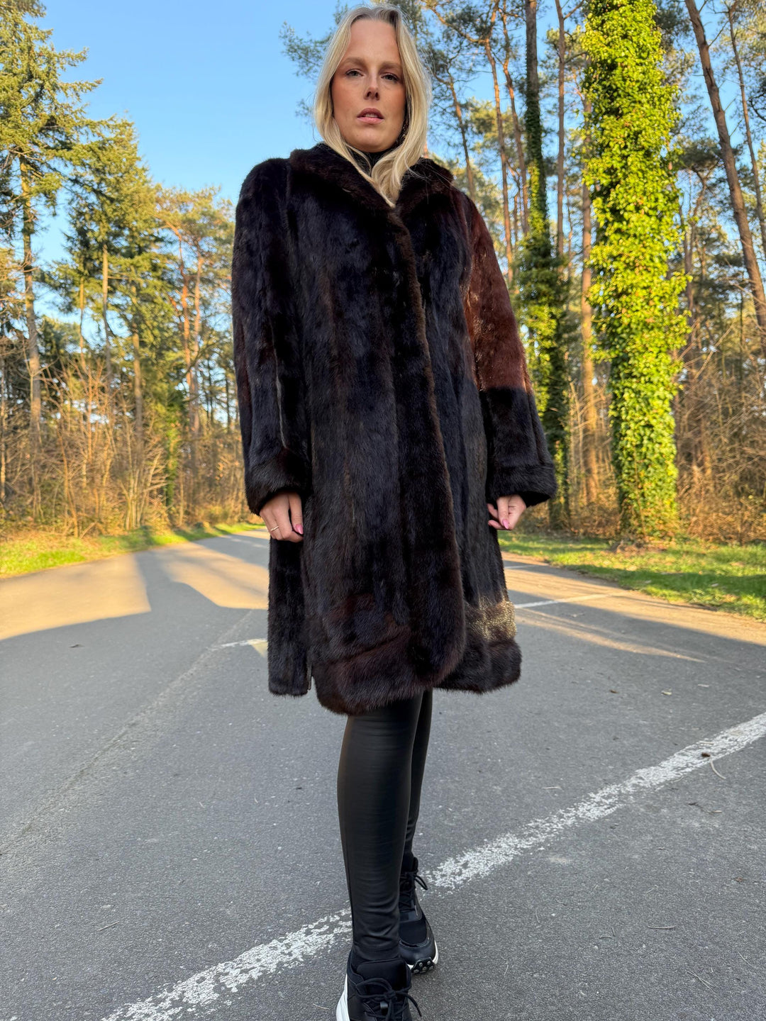 Mink Coat in Natural Brown Color, Large Size, Long Fur Coat, Real Mink Fur, Elegant & Timeless Women's Outerwear, Thick Soft Mink Fur Coat