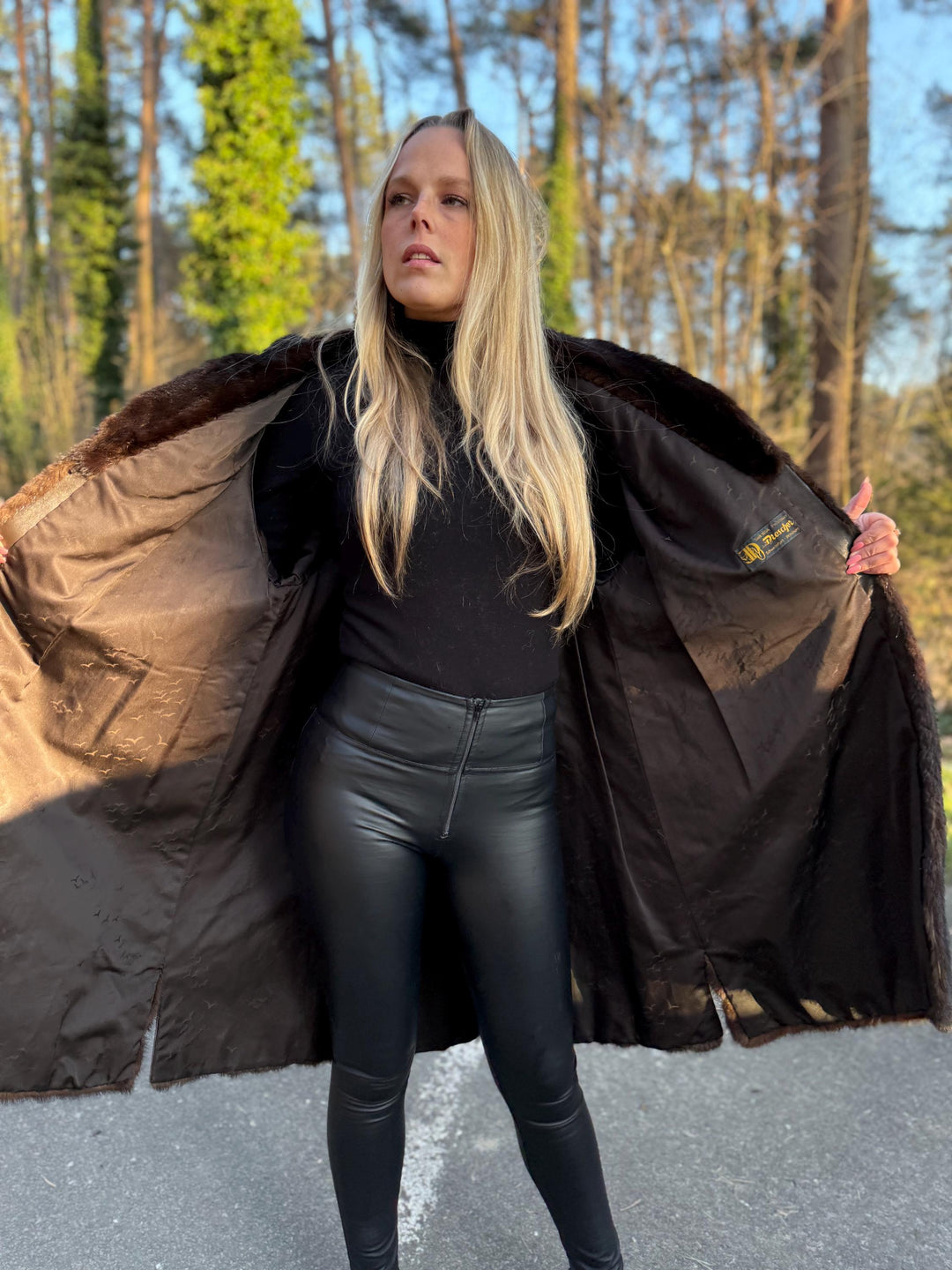 Mink Coat in Natural Brown Color, Large Size, Long Fur Coat, Real Mink Fur, Elegant & Timeless Women's Outerwear, Thick Soft Mink Fur Coat