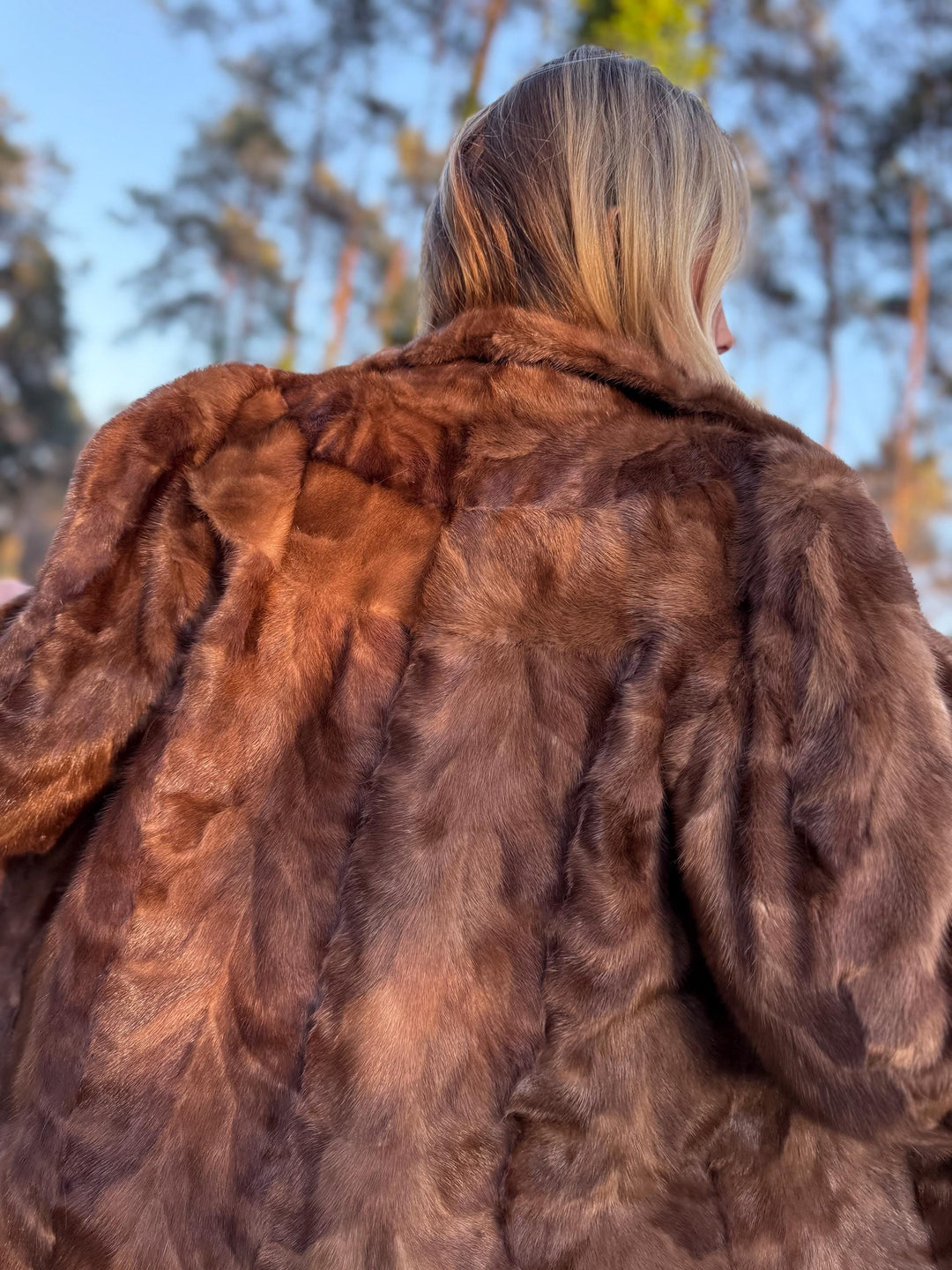 Light Brown Mink Jacket, Medium Size, Genuine Brown Mink Fur, Vintage Style, Luxury Fur Coat, Timeless Women's Outerwear, Brown Mink Jacket