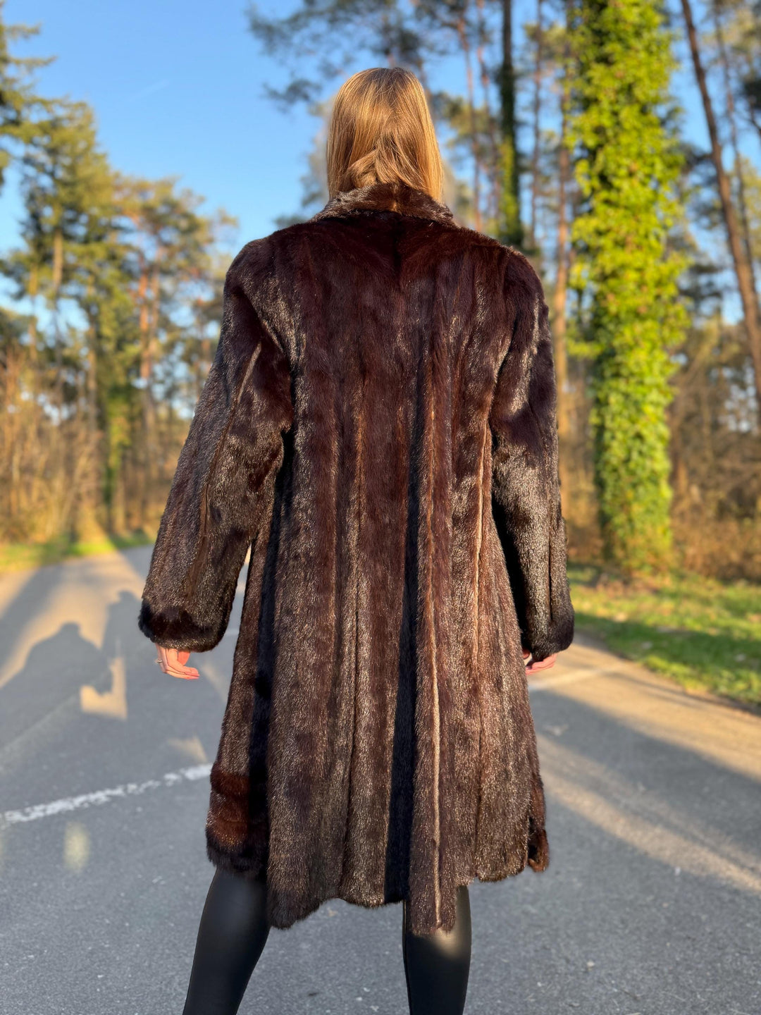 Mink Coat in Natural Brown Color, Large Size, Long Fur Coat, Real Mink Fur, Elegant & Timeless Women's Outerwear, Thick Soft Mink Fur Coat
