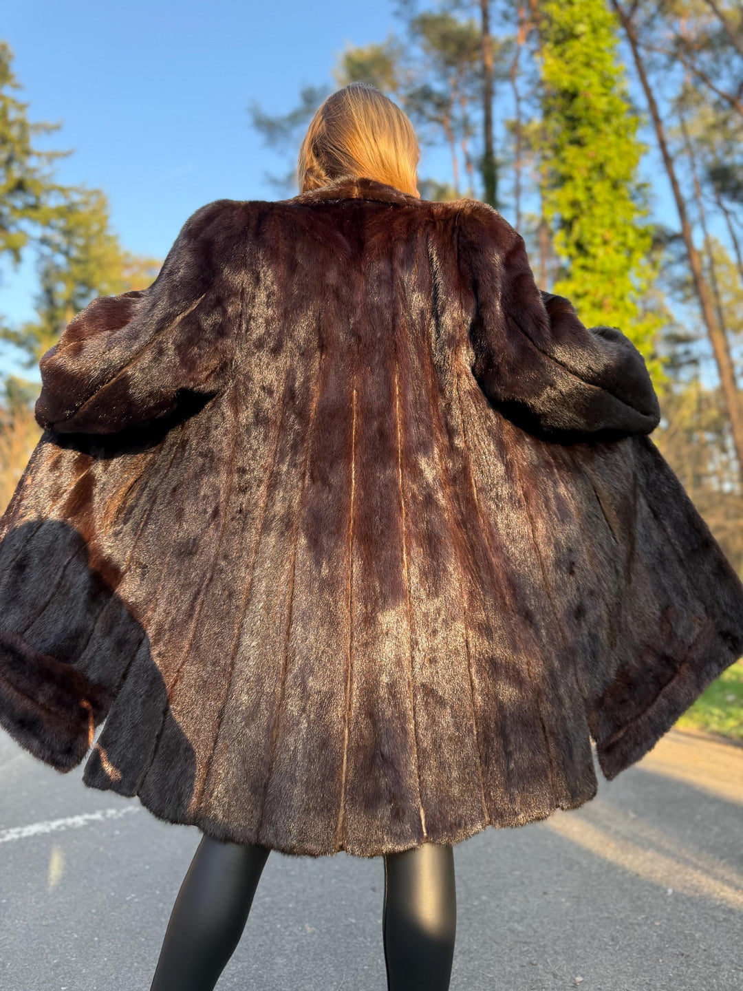 Mink Coat in Natural Brown Color, Large Size, Long Fur Coat, Real Mink Fur, Elegant & Timeless Women's Outerwear, Thick Soft Mink Fur Coat