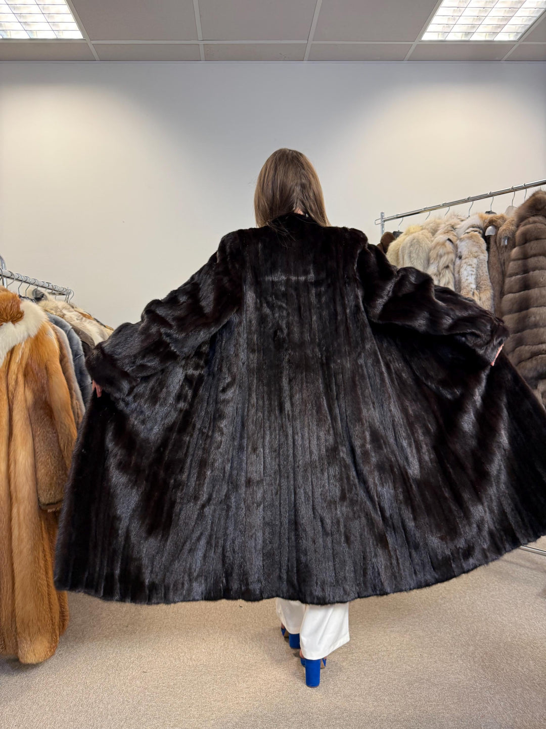 Long Dark Brown Mink Coat, XL Size, Mink Fur Coat, Real Fur Coat, Mink Coat Women, Thick Mink Coat, Brown Mink Fur, Vintage Fur Coat, Thick