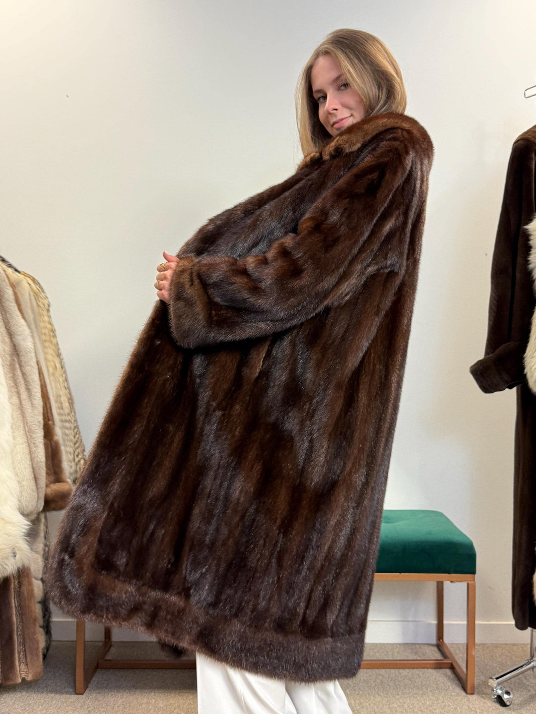 Brown Mink Fur Coat, XL Size, Mink Fur Coat, Real Fur Coat, Brown Mink Fur, Mink Coat Women, Thick Mink Coat, Thick Fur Coat, Vintage Coat