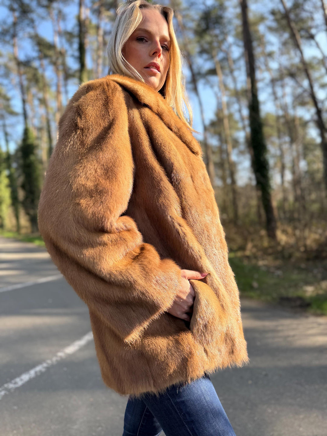 Medium Pastel SAGA Mink Fur Jacket, Soft and Thick Mink Fur, Luxurious and Elegant Outerwear, Genuine Mink Fur, Classic Fashion Style, Mink