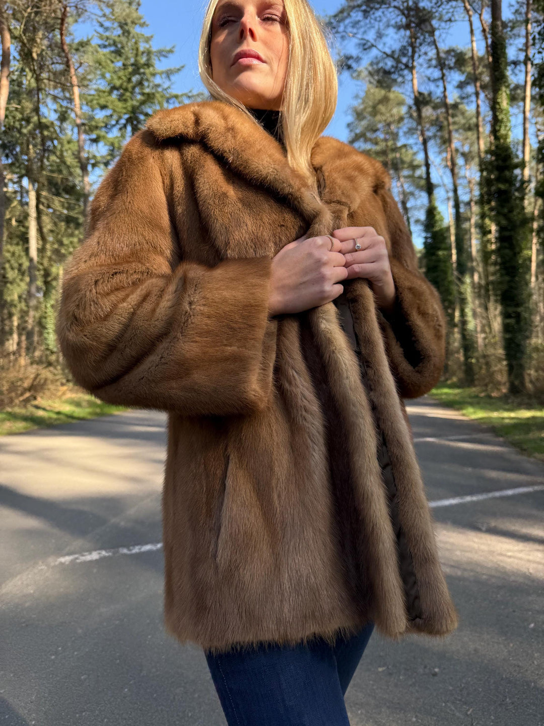 Medium Pastel SAGA Mink Fur Jacket, Soft and Thick Mink Fur, Luxurious and Elegant Outerwear, Genuine Mink Fur, Classic Fashion Style, Mink
