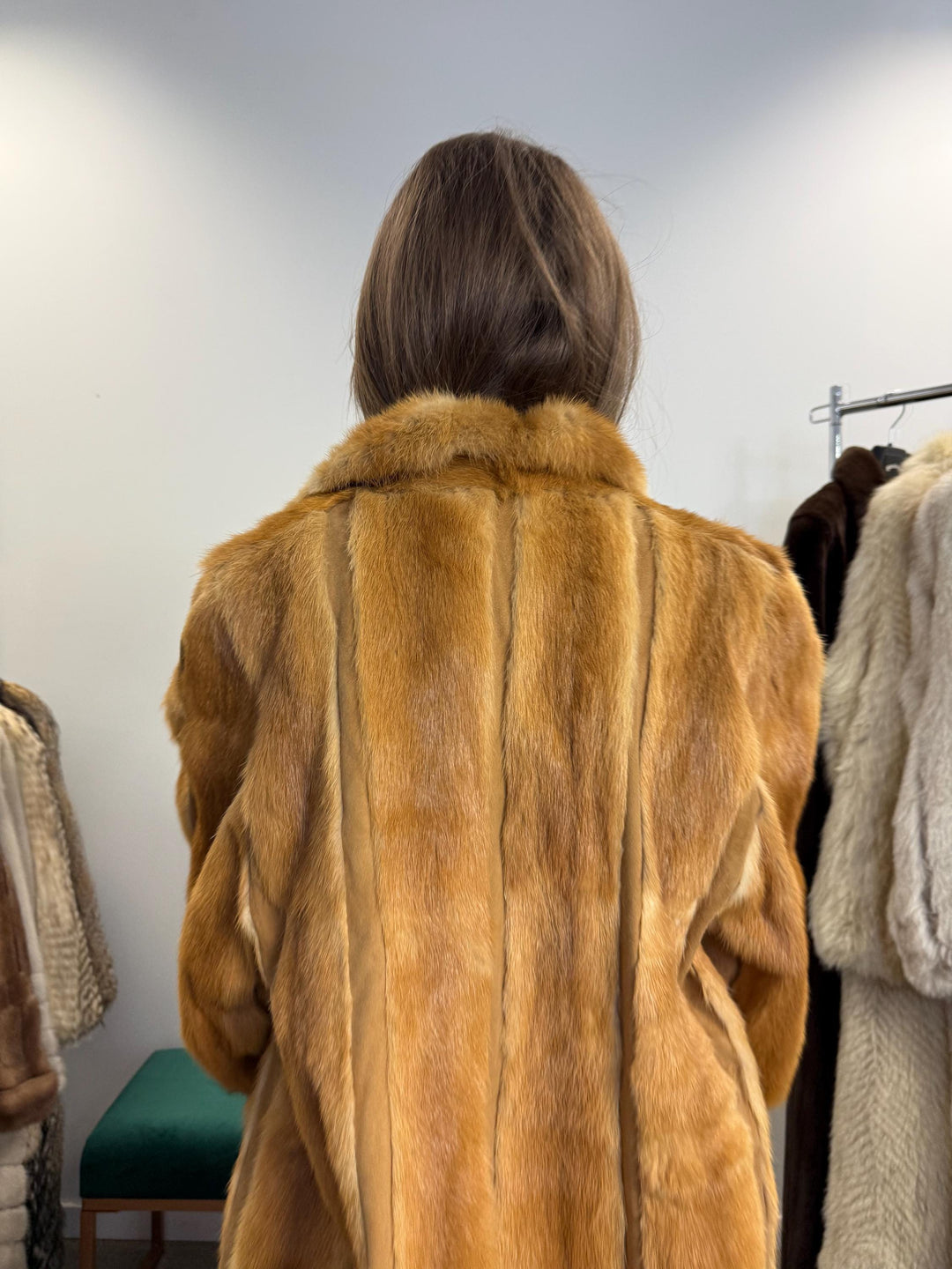 Golden Mink Leather Coat, XL Size, Mink Fur Coat, Fur Coat, Women's Fur Coat, Real Fur Coat, Real Mink Fur, Vintage Fur Coat, Golden Mink