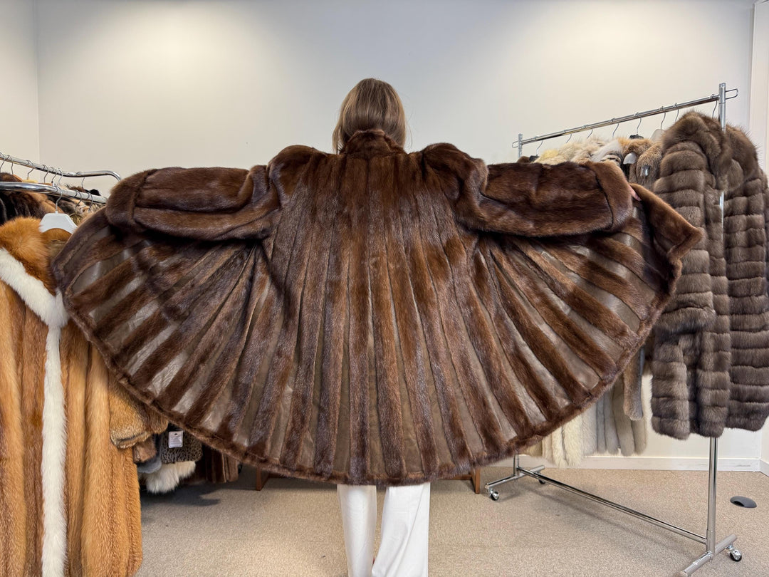 Swinger Mink Fur Coat, 4XL Size, Fur Coat, Real Fur Coat, Vintage Fur Coat, Women's Fur Coat, Brown Mink Fur Coat, Leather Fur Coat, Thick