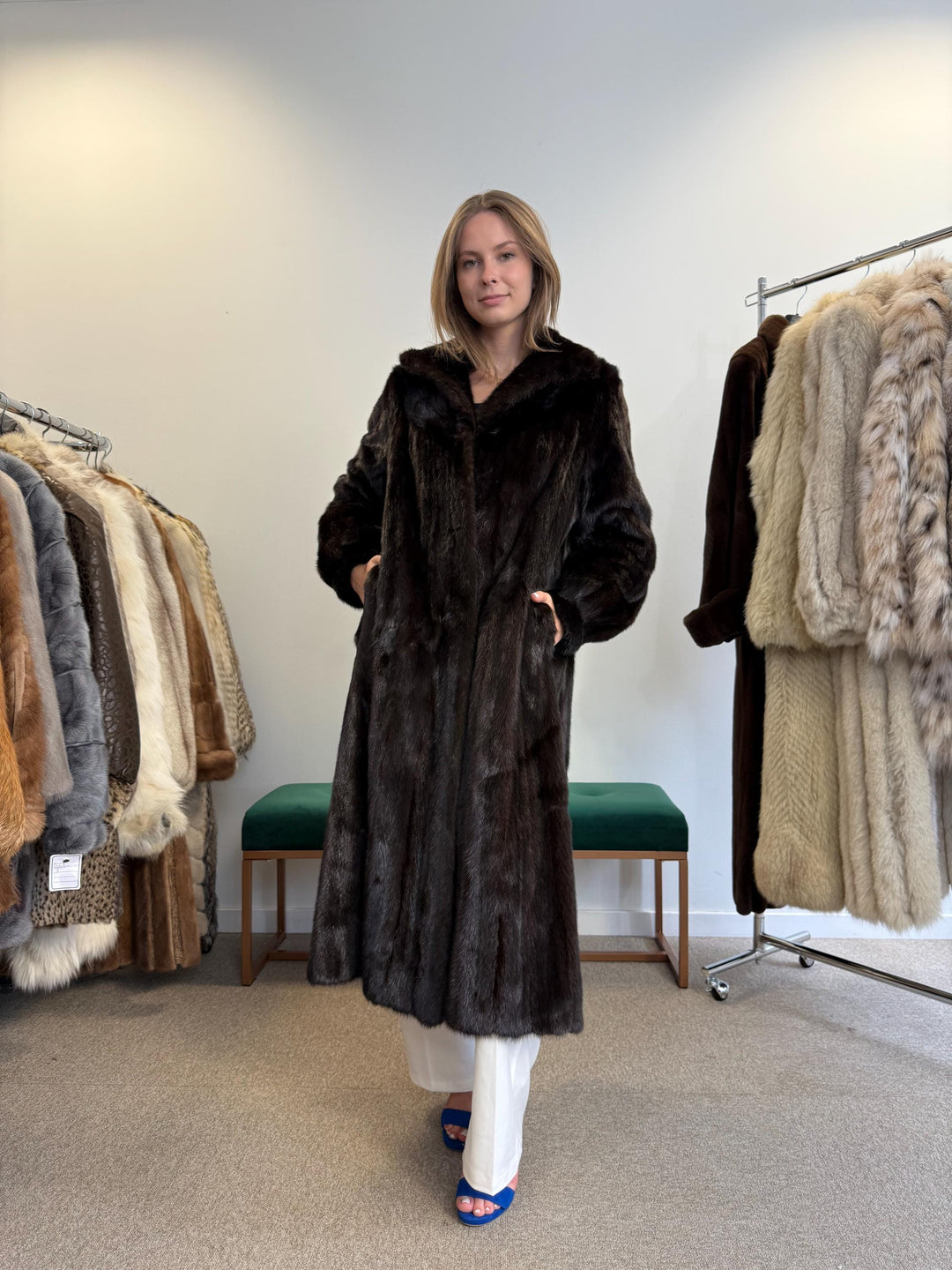 Long Brown Mink Fur Coat, Large Size, Mink Coat Women, Real Fur Coat, Brown Mink Fur, Real Mink Fur, Vintage Fur Coat, Full-Length Mink Coat