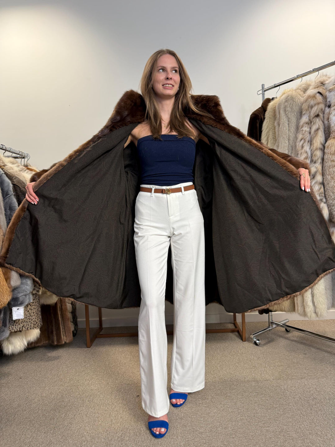 Swinger Mink Fur Coat, 4XL Size, Fur Coat, Real Fur Coat, Vintage Fur Coat, Women's Fur Coat, Brown Mink Fur Coat, Leather Fur Coat, Thick