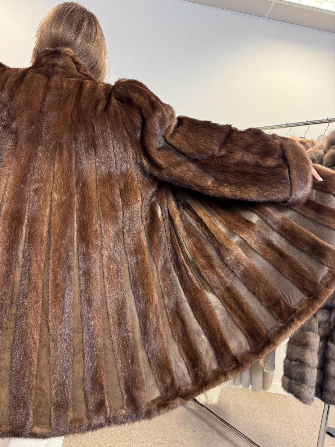 Swinger Mink Fur Coat, 4XL Size, Fur Coat, Real Fur Coat, Vintage Fur Coat, Women's Fur Coat, Brown Mink Fur Coat, Leather Fur Coat, Thick