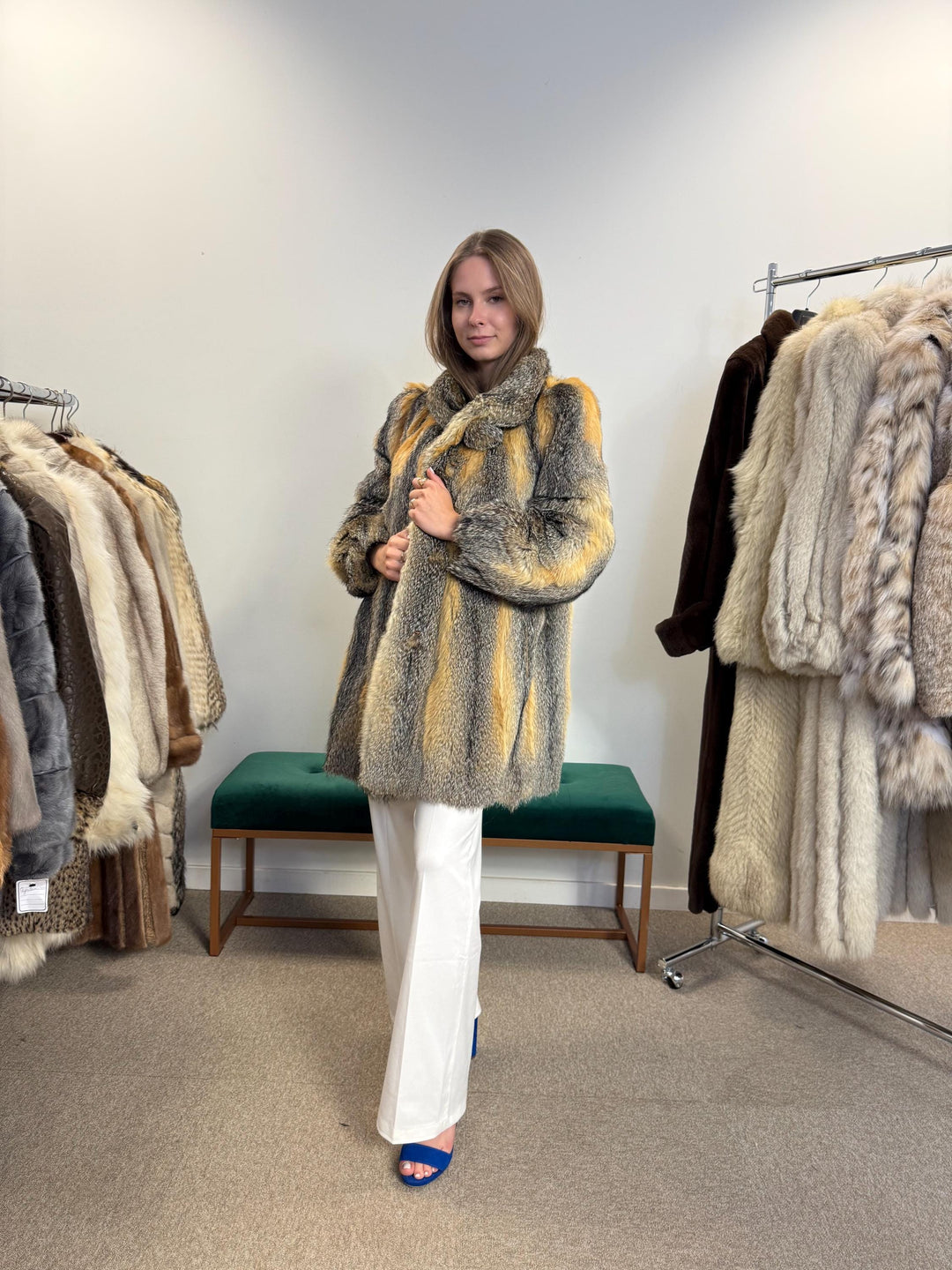 Grey Fox Fur Coat, L/XL Size, Women's Fur Coat, Real Fox Fur Coat, Vintage Fur Coat, Real Fur, Fur Coat, Grey Fox Fur, Nordic Fox, Real Fur