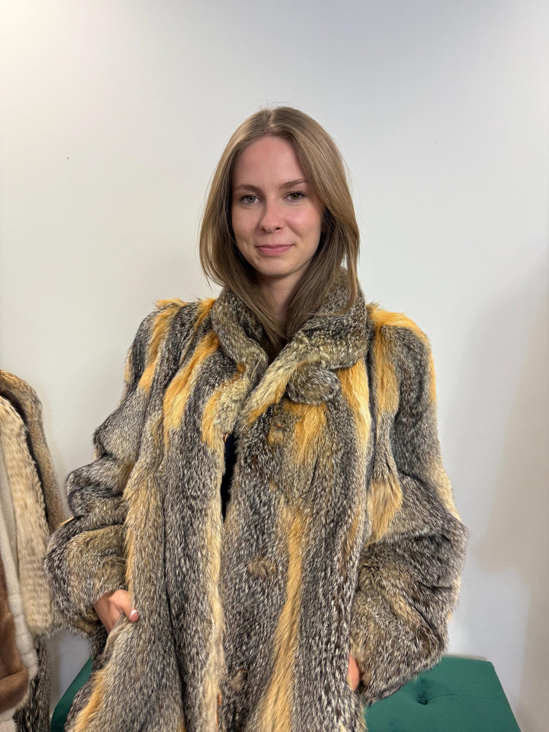 Grey Fox Fur Coat, L/XL Size, Women's Fur Coat, Real Fox Fur Coat, Vintage Fur Coat, Real Fur, Fur Coat, Grey Fox Fur, Nordic Fox, Real Fur