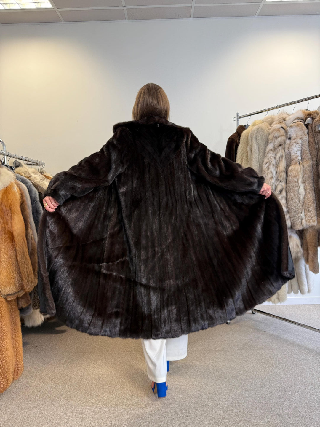 Long Brown Mink Fur Coat, Large Size, Mink Coat Women, Real Fur Coat, Brown Mink Fur, Real Mink Fur, Vintage Fur Coat, Full-Length Mink Coat