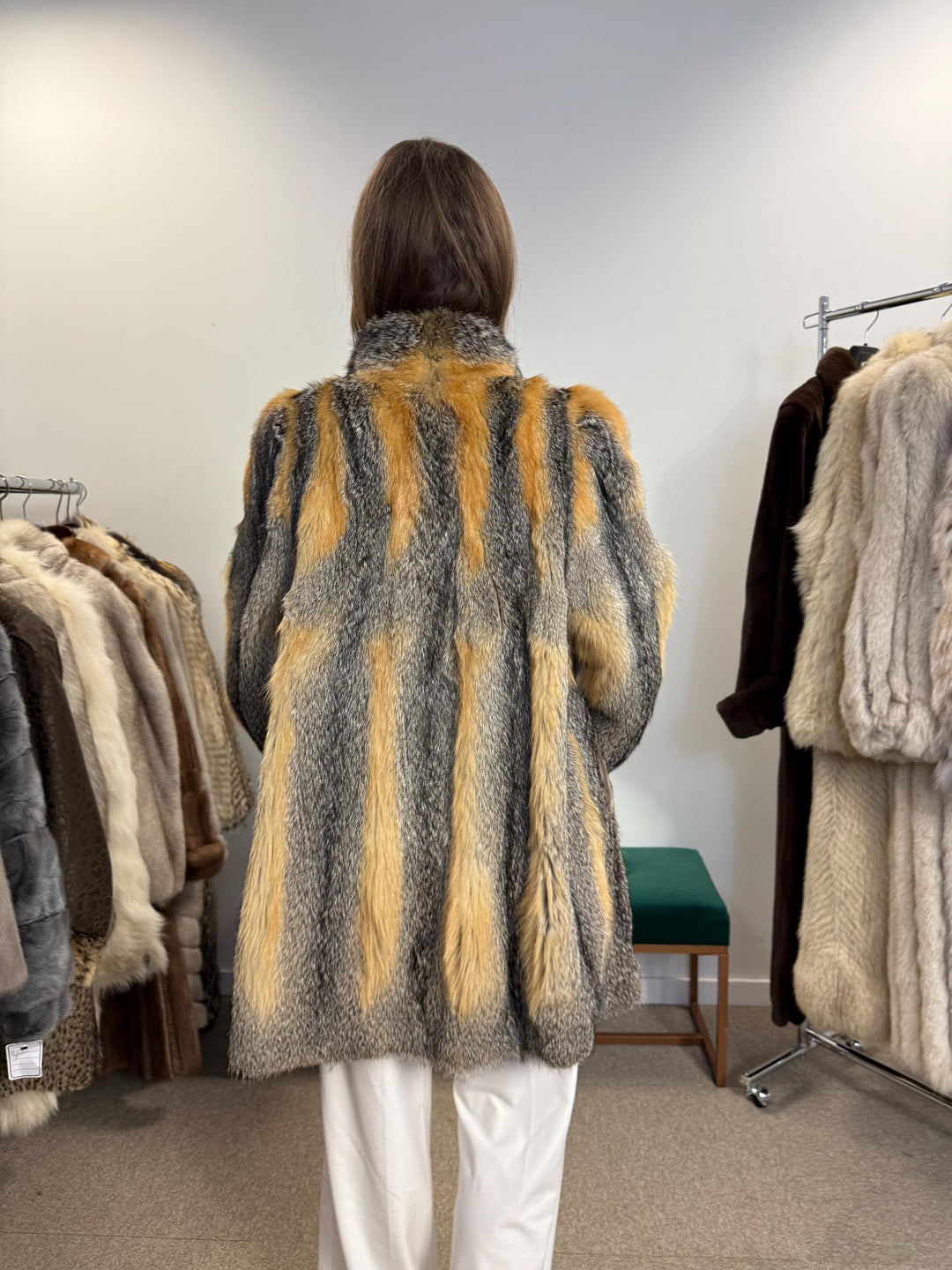 Grey Fox Fur Coat, L/XL Size, Women's Fur Coat, Real Fox Fur Coat, Vintage Fur Coat, Real Fur, Fur Coat, Grey Fox Fur, Nordic Fox, Real Fur