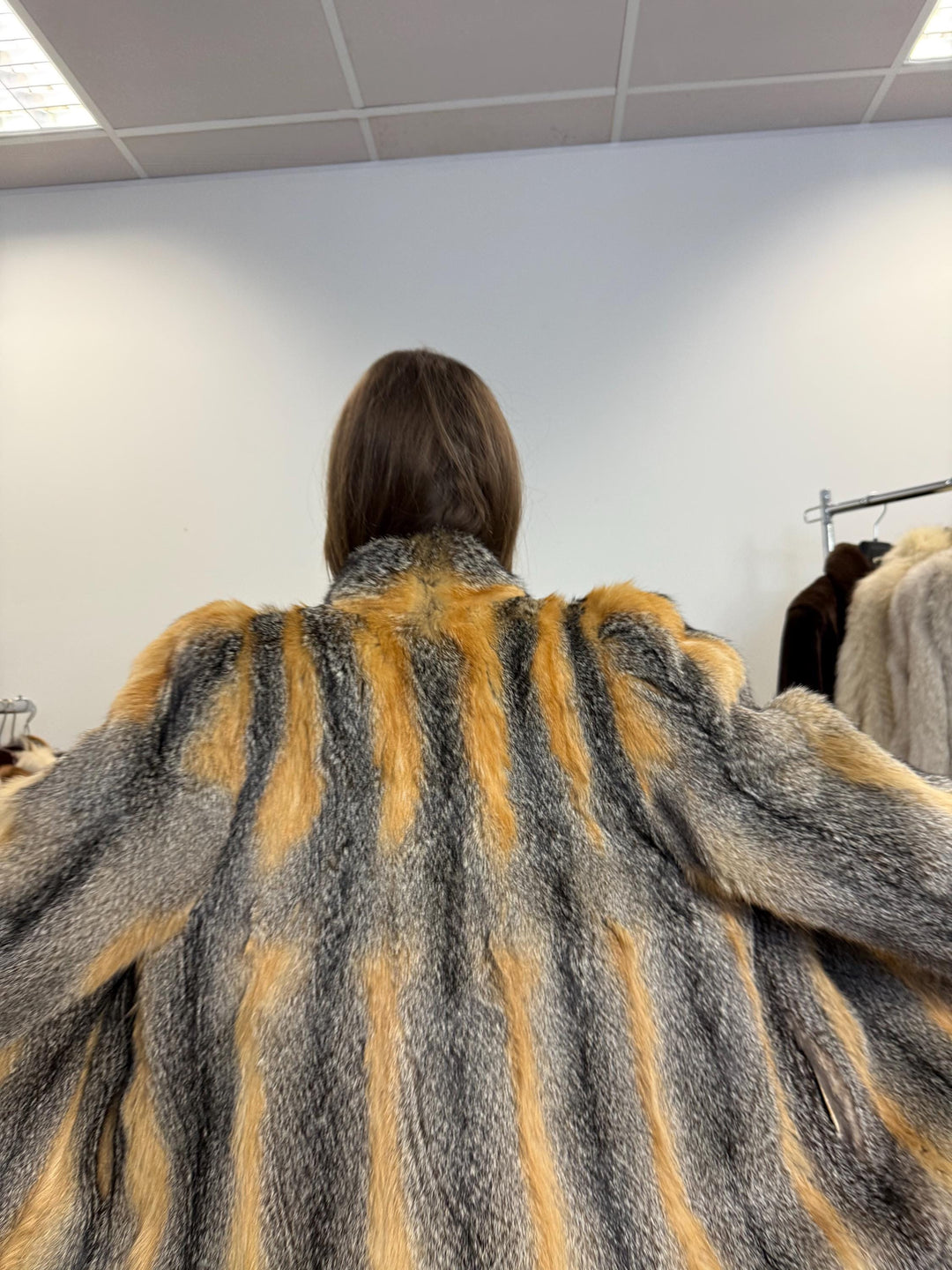 Grey Fox Fur Coat, L/XL Size, Women's Fur Coat, Real Fox Fur Coat, Vintage Fur Coat, Real Fur, Fur Coat, Grey Fox Fur, Nordic Fox, Real Fur
