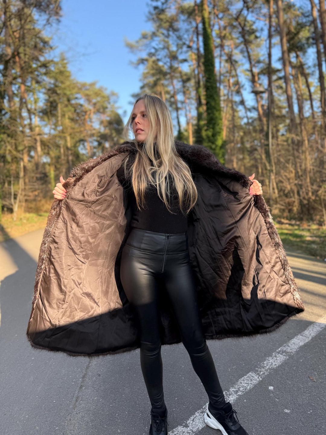 Beaver Fur Coat, Medium Size, Natural Brown Color with Shiny Finish, Thick and Luxurious Beaver Fur, Long Elegant Fur Coat, Real Beaver Fur