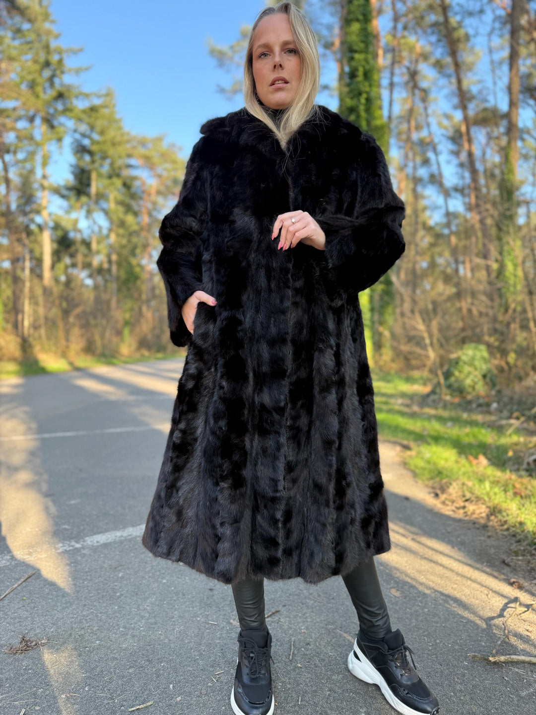 Full-Length Mink Coat, Large Size, Dark Brown Real Mink Fur, Luxury Fur Coat, Thick and Soft Mink Fur, Elegant Womens Outerwear, Genuine Fur