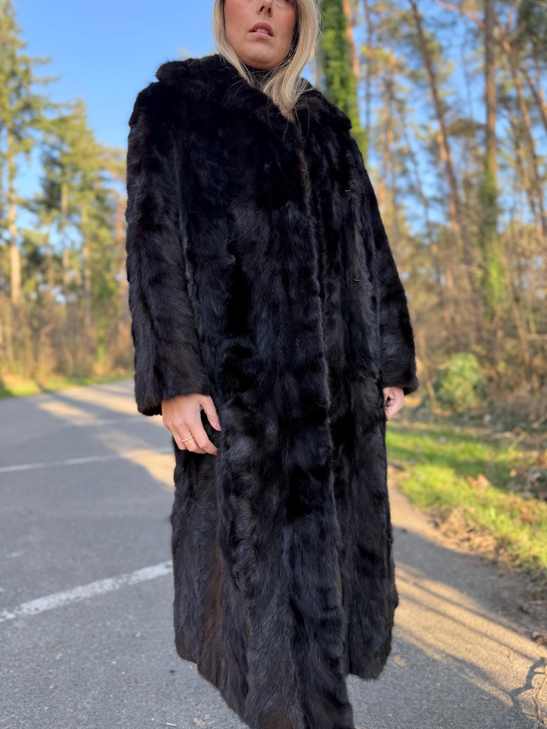 Full-Length Mink Coat, Large Size, Dark Brown Real Mink Fur, Luxury Fur Coat, Thick and Soft Mink Fur, Elegant Womens Outerwear, Genuine Fur