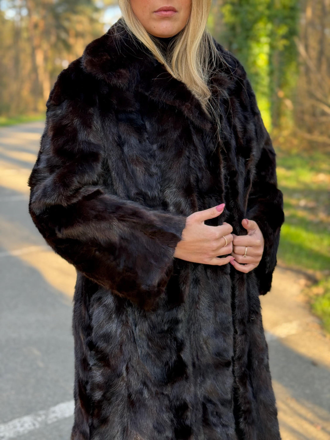Full-Length Mink Coat, Large Size, Dark Brown Real Mink Fur, Luxury Fur Coat, Thick and Soft Mink Fur, Elegant Womens Outerwear, Genuine Fur
