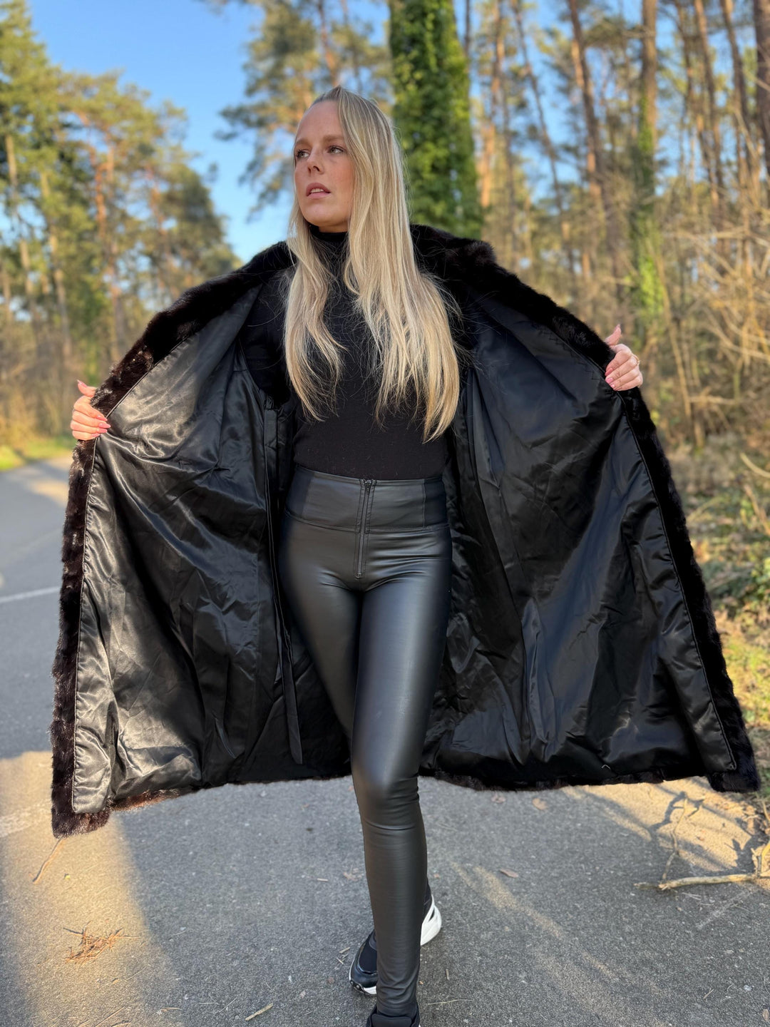 Full-Length Mink Coat, Large Size, Dark Brown Real Mink Fur, Luxury Fur Coat, Thick and Soft Mink Fur, Elegant Womens Outerwear, Genuine Fur
