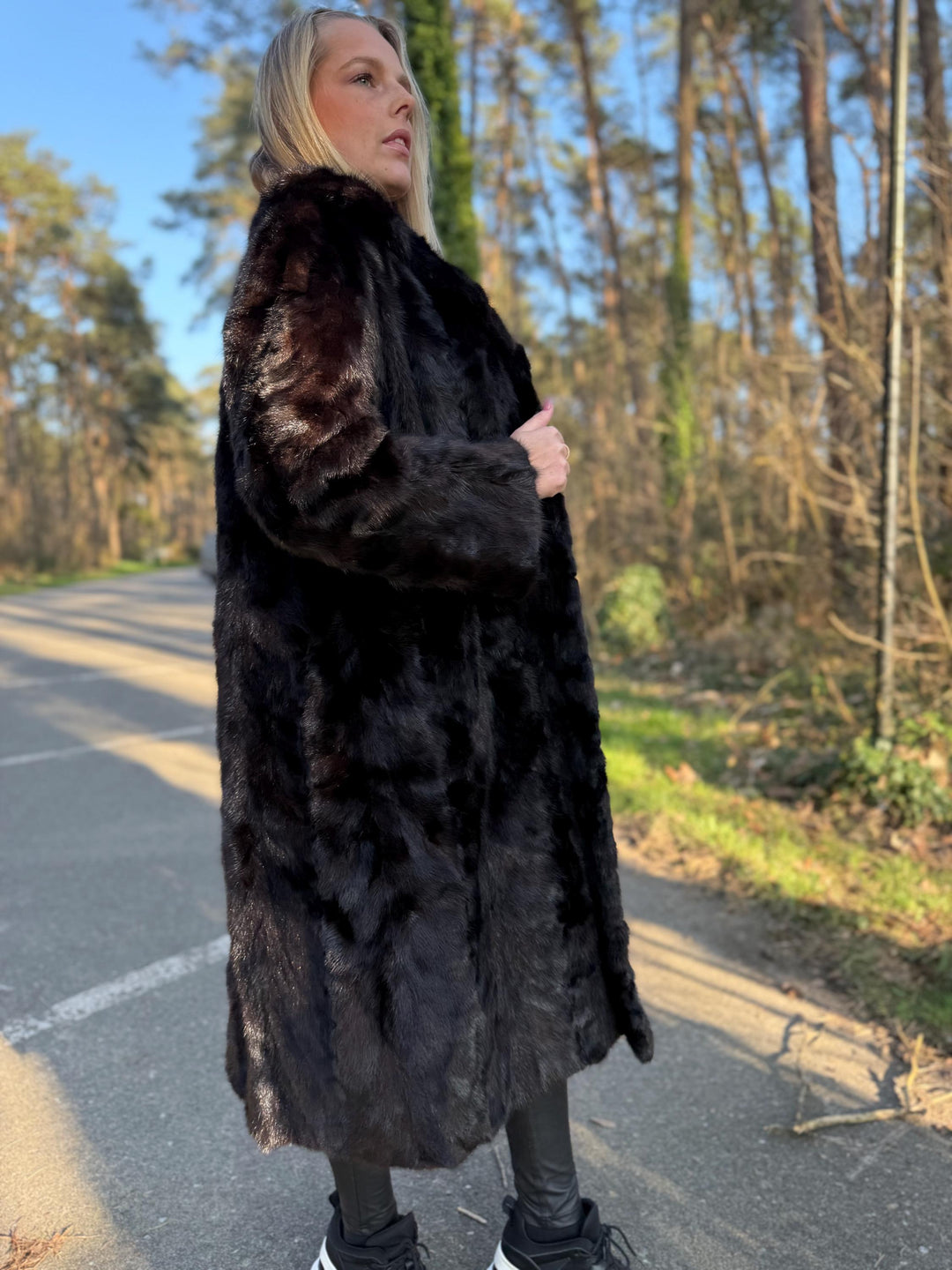 Full-Length Mink Coat, Large Size, Dark Brown Real Mink Fur, Luxury Fur Coat, Thick and Soft Mink Fur, Elegant Womens Outerwear, Genuine Fur