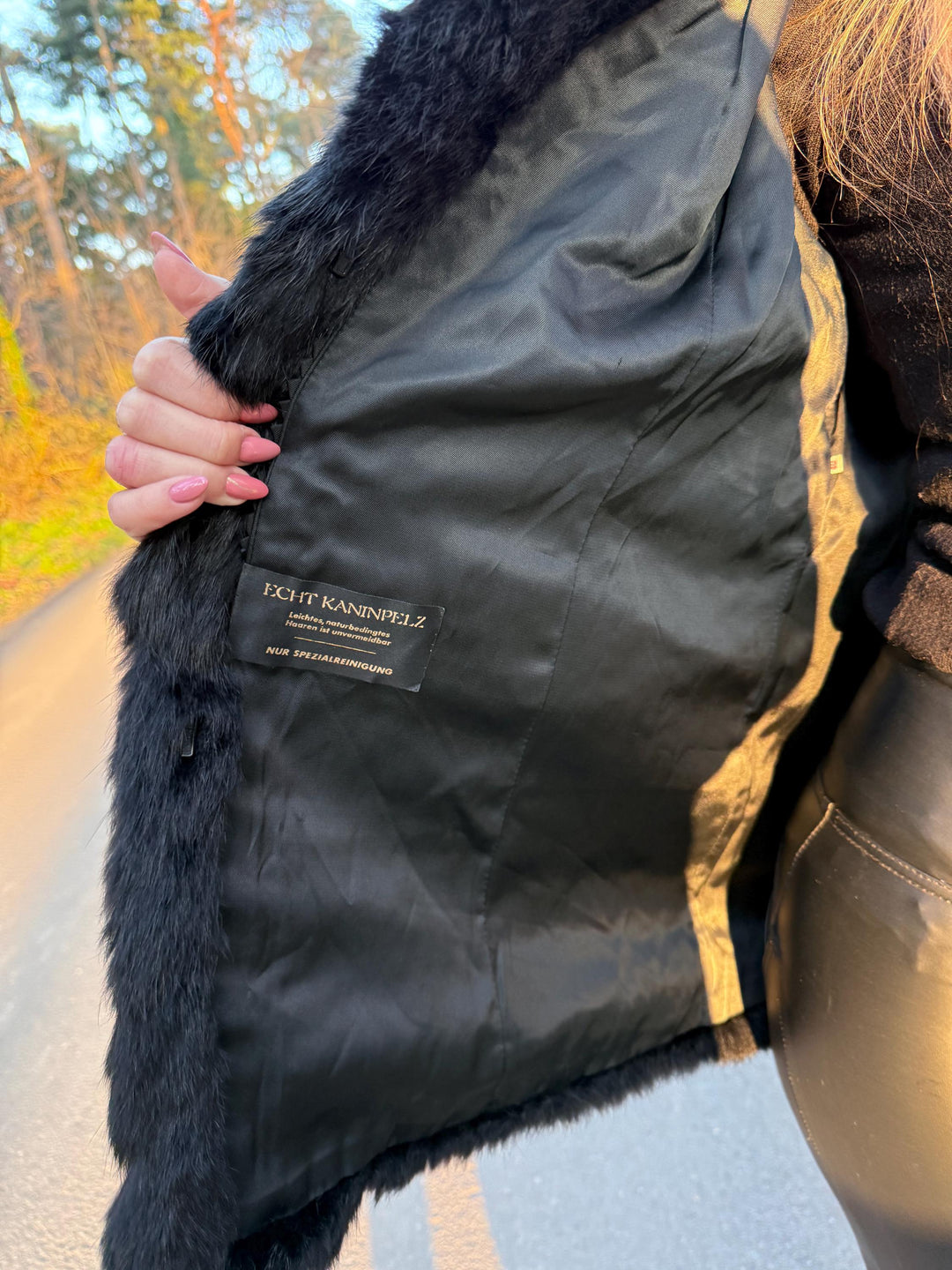 Black Rabbit Fur Jacket in Medium Size, Shiny Reflection, High Quality Fur, Soft and Stylish, Elegant and Warm Fur Jacket, Black Rabbit Fur