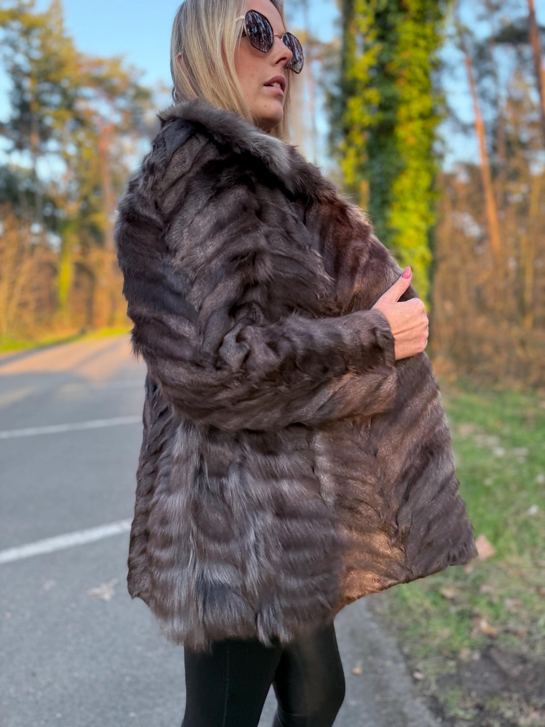 Grey Fox Fur Jacket Made of Fox Paw Fur, Medium Size, Rare Find, Eye-Catching, Soft and Thick Grey Fox Fur, Unique Design, Luxury Fur Jacket