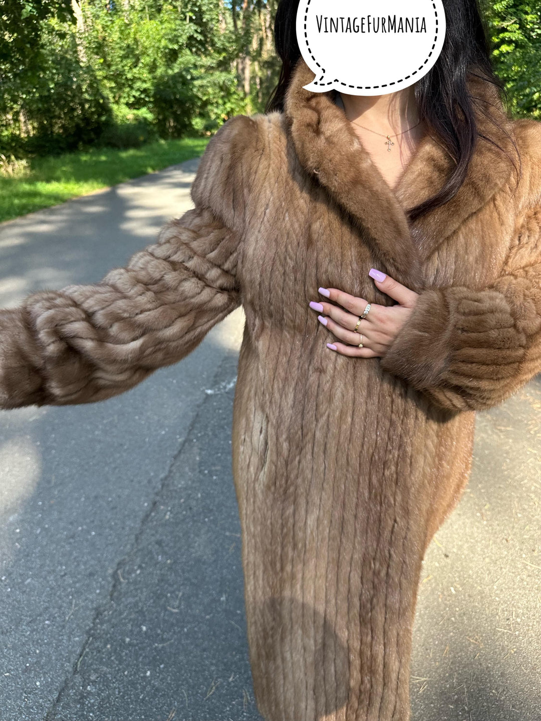 Full Length Brown Fur Coat in L/XL Size, Classic Vintage Style, Real Fur Coat, Soft & Warm, Elegant and Timeless Design, Perfect for Winter