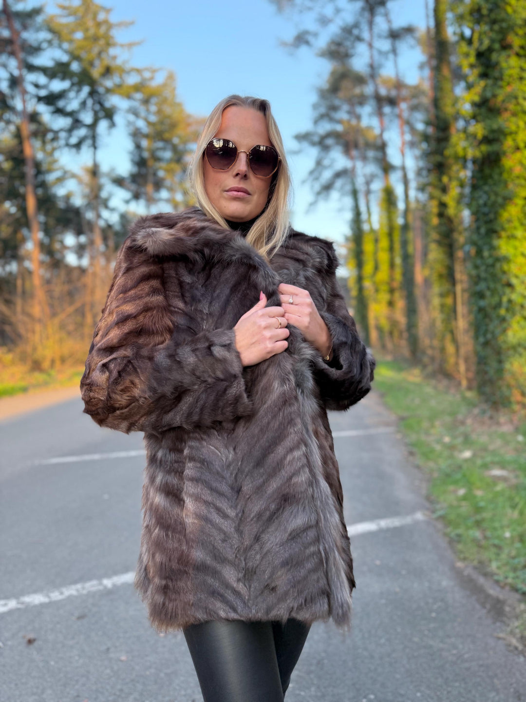 Grey Fox Fur Jacket Made of Fox Paw Fur, Medium Size, Rare Find, Eye-Catching, Soft and Thick Grey Fox Fur, Unique Design, Luxury Fur Jacket