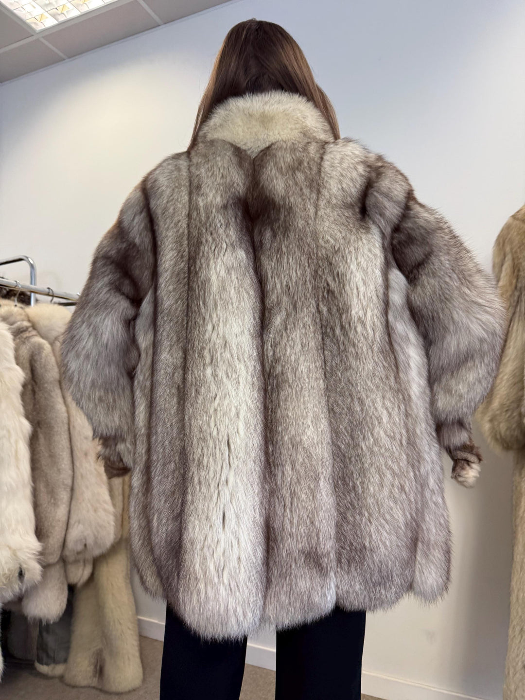Fox Fur Coat, Blue Fox Fur Coat, L/XL Size, Women's Fur Coat, Real Fox Fur Coat, White Fox Fur Coat, Vintage Fur Coat, Real Fur, Nordic Fox