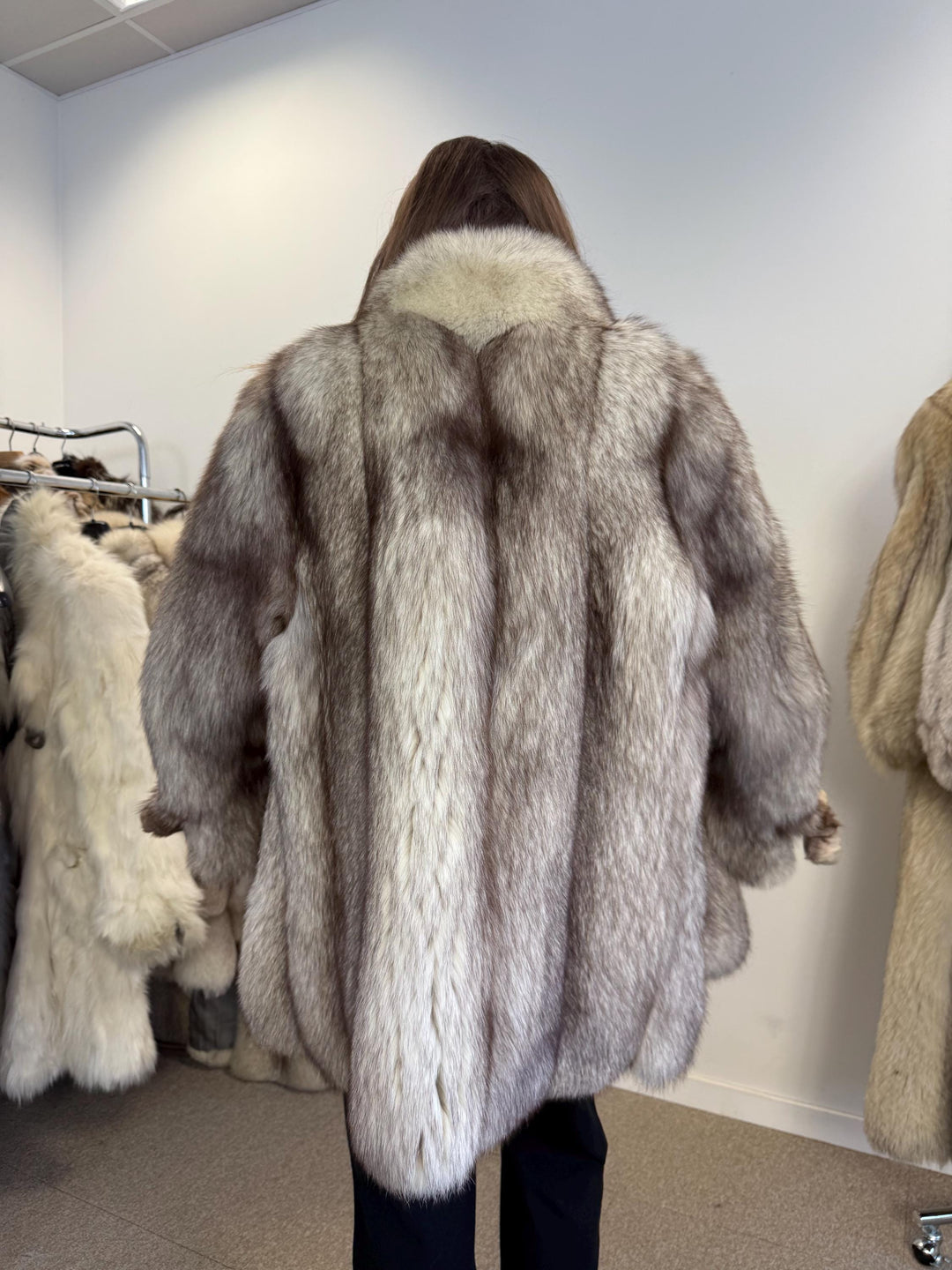 Fox Fur Coat, Blue Fox Fur Coat, L/XL Size, Women's Fur Coat, Real Fox Fur Coat, White Fox Fur Coat, Vintage Fur Coat, Real Fur, Nordic Fox