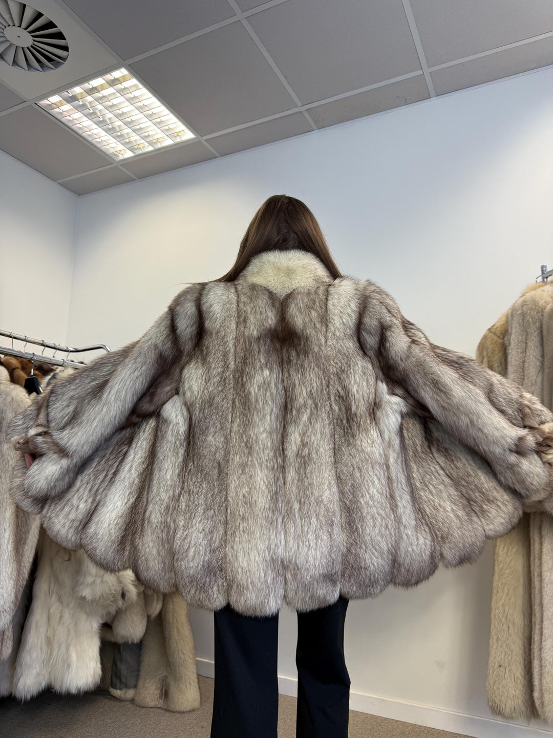 Fox Fur Coat, Blue Fox Fur Coat, L/XL Size, Women's Fur Coat, Real Fox Fur Coat, White Fox Fur Coat, Vintage Fur Coat, Real Fur, Nordic Fox