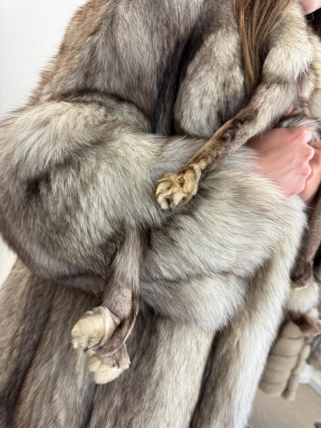 Fox Fur Coat, Blue Fox Fur Coat, L/XL Size, Women's Fur Coat, Real Fox Fur Coat, White Fox Fur Coat, Vintage Fur Coat, Real Fur, Nordic Fox