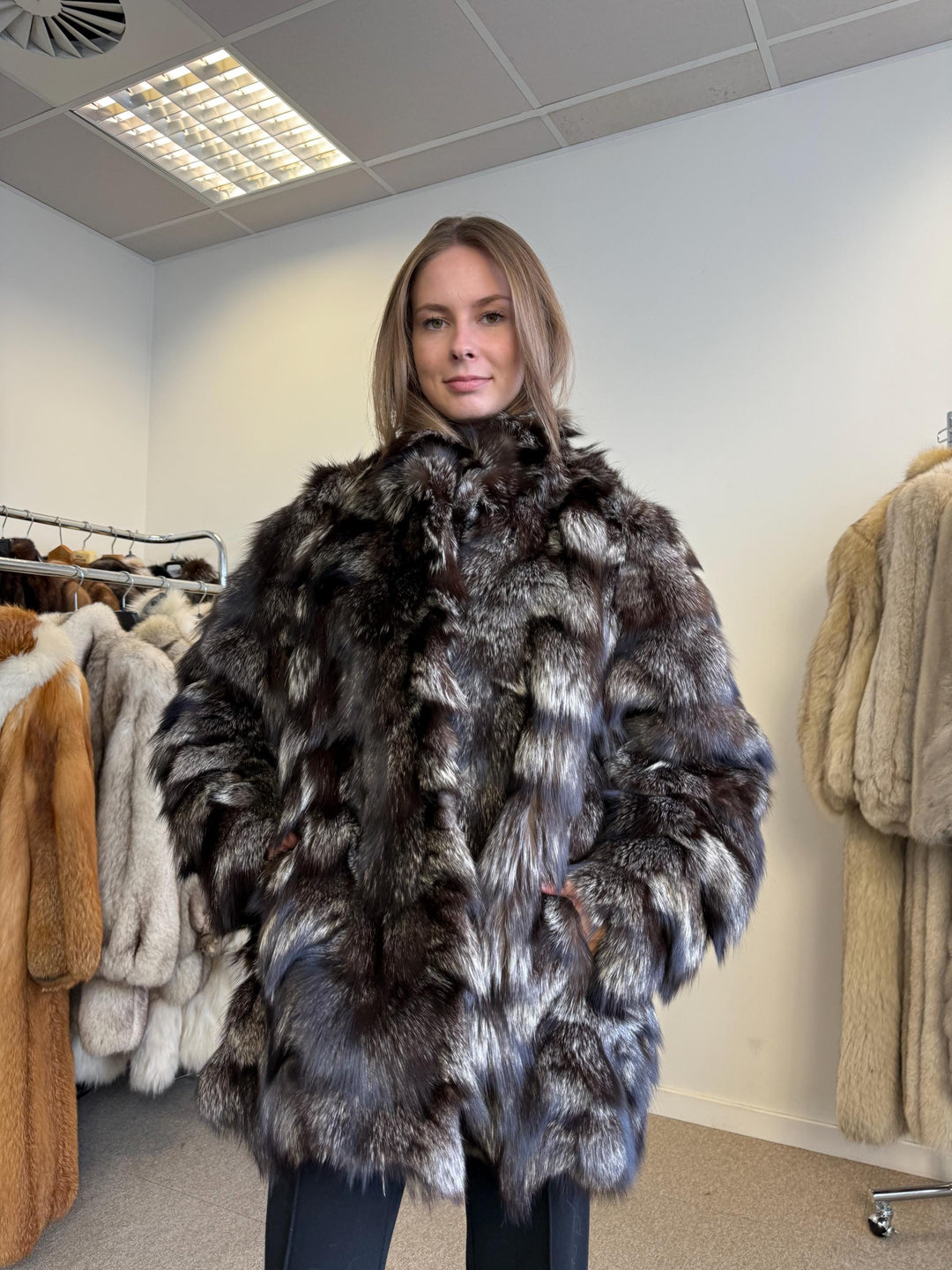 Silver Fox Fur Coat, Large Size, Fox Fur Coat, Fur Coat, Real Fur Coat, Vintage Fur Coat, Women's Fur Coat, Silver Fox Coat, Pelzmantel, Fox
