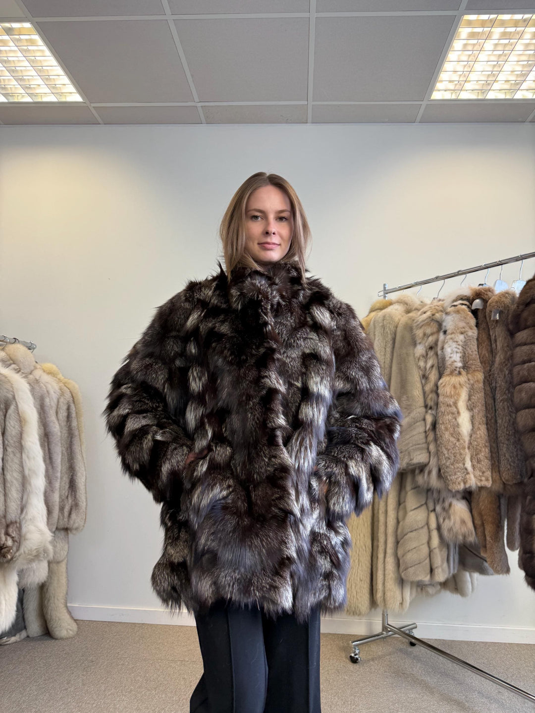 Silver Fox Fur Coat, Large Size, Fox Fur Coat, Fur Coat, Real Fur Coat, Vintage Fur Coat, Women's Fur Coat, Silver Fox Coat, Pelzmantel, Fox