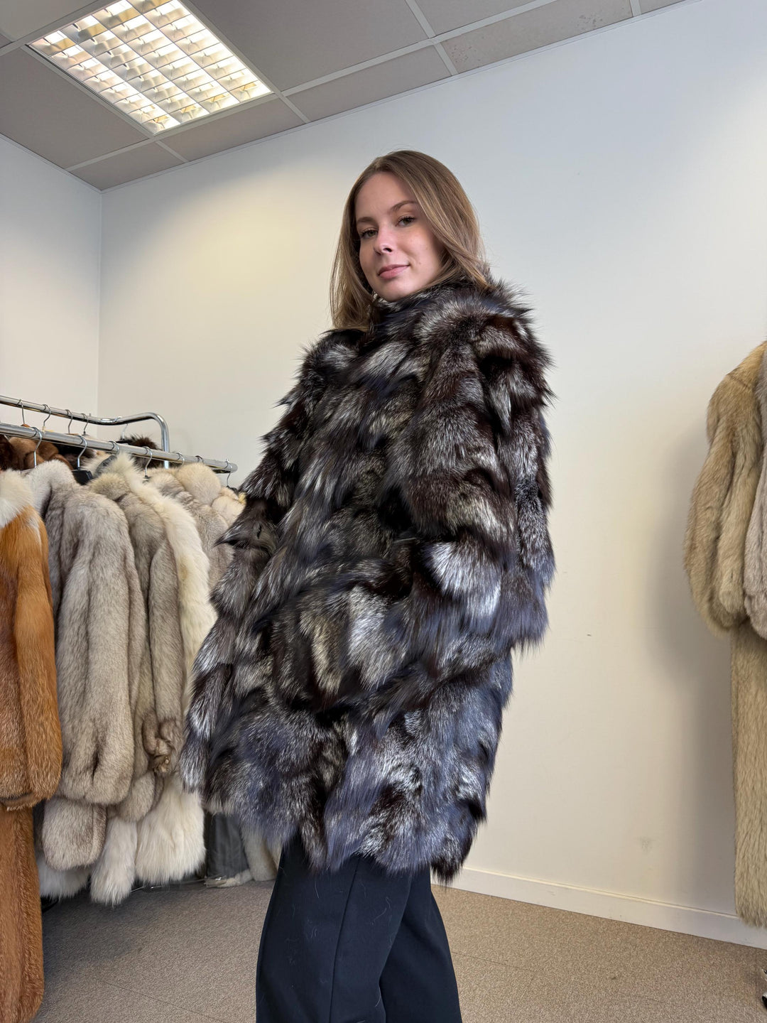 Silver Fox Fur Coat, Large Size, Fox Fur Coat, Fur Coat, Real Fur Coat, Vintage Fur Coat, Women's Fur Coat, Silver Fox Coat, Pelzmantel, Fox