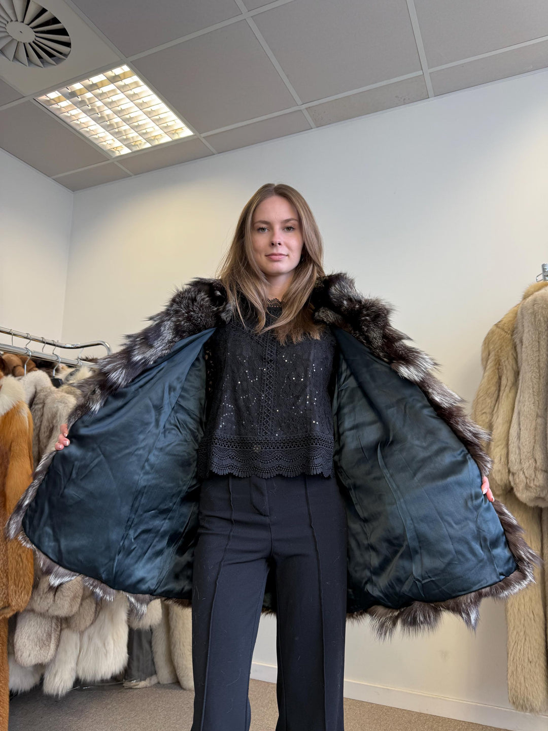 Silver Fox Fur Coat, Large Size, Fox Fur Coat, Fur Coat, Real Fur Coat, Vintage Fur Coat, Women's Fur Coat, Silver Fox Coat, Pelzmantel, Fox
