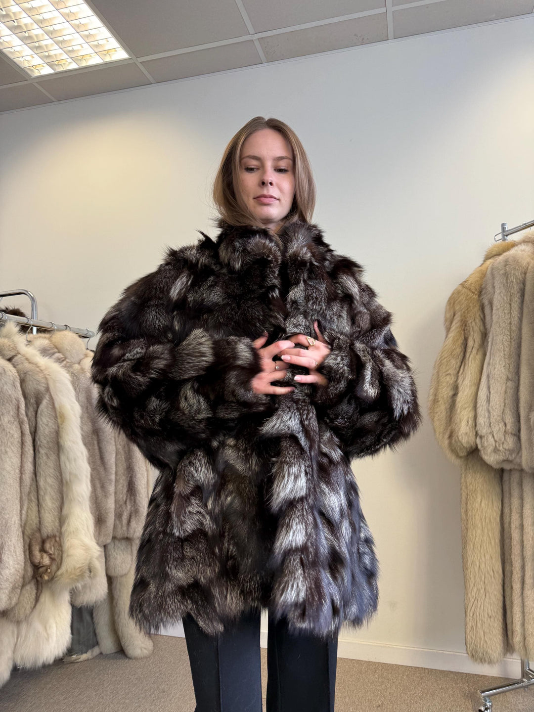 Silver Fox Fur Coat, Large Size, Fox Fur Coat, Fur Coat, Real Fur Coat, Vintage Fur Coat, Women's Fur Coat, Silver Fox Coat, Pelzmantel, Fox