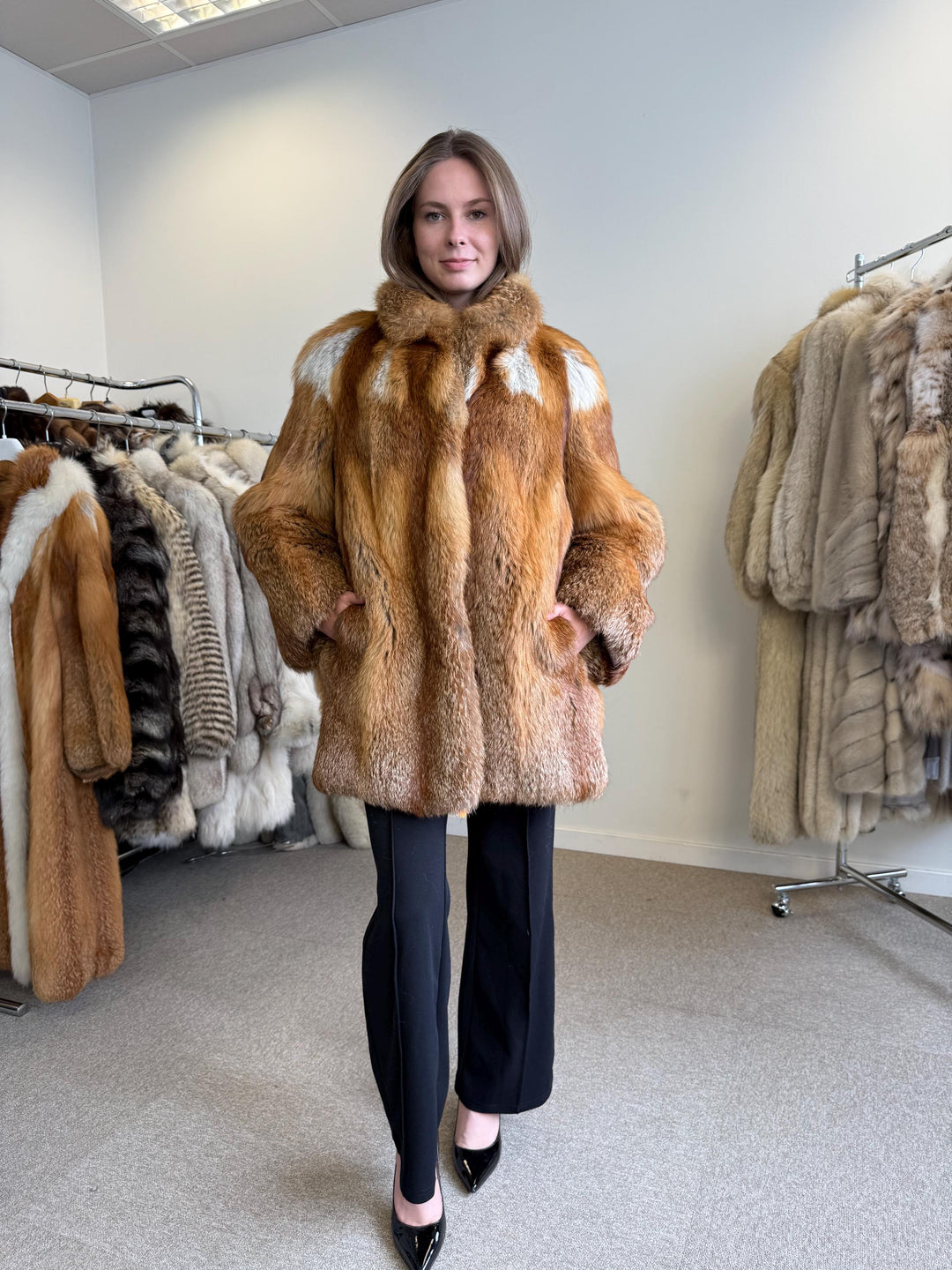 Red Fox Fur Coat, Medium Size, Red Fox Fur Coat, Fox Fur Jacket, Real Fox Fur Coat, Vintage Fur Coat, Red Fox Fur Jacket, Fur Coat, Fox Fur