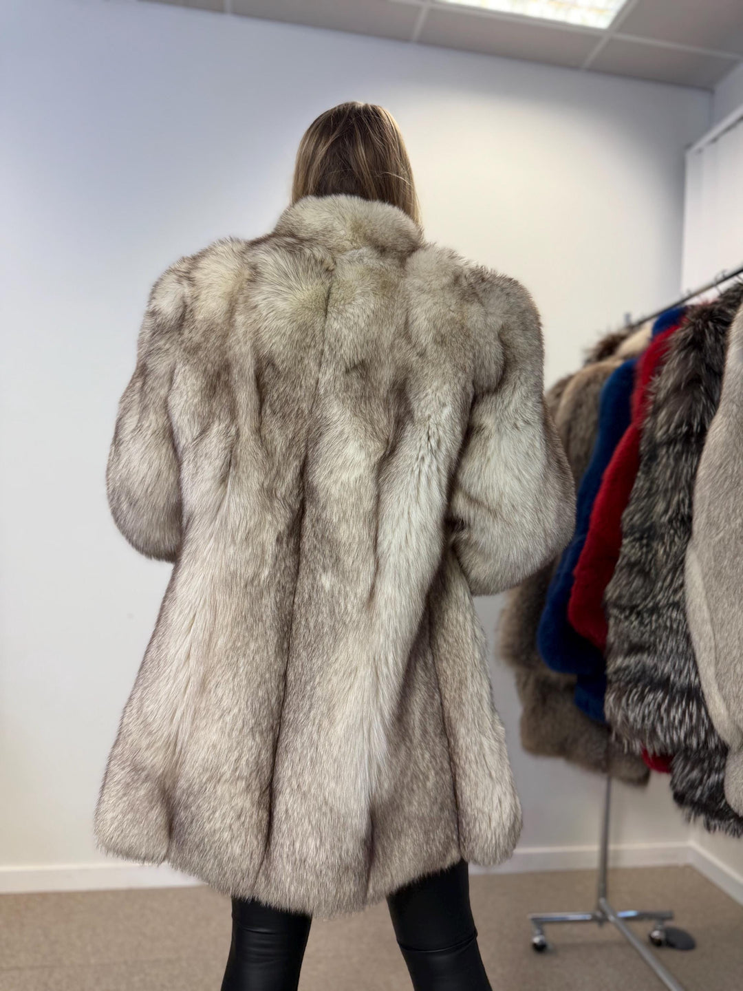 Nordic fox fur coat,  fox fur coat, real fur coat, real fox fur coat, fox coat women, large white nordic fox coat