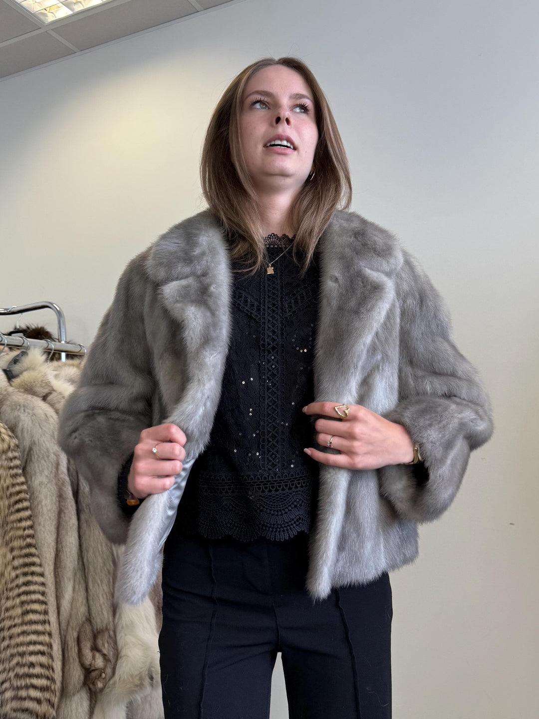 Grey Mink Jacket, Large Size, Mink Coat Women, Real Mink Fur, Fur Jacket, Real Fur Coat, Vintage Fur Coat, Grey Mink Fur, Mink Fur Jacket