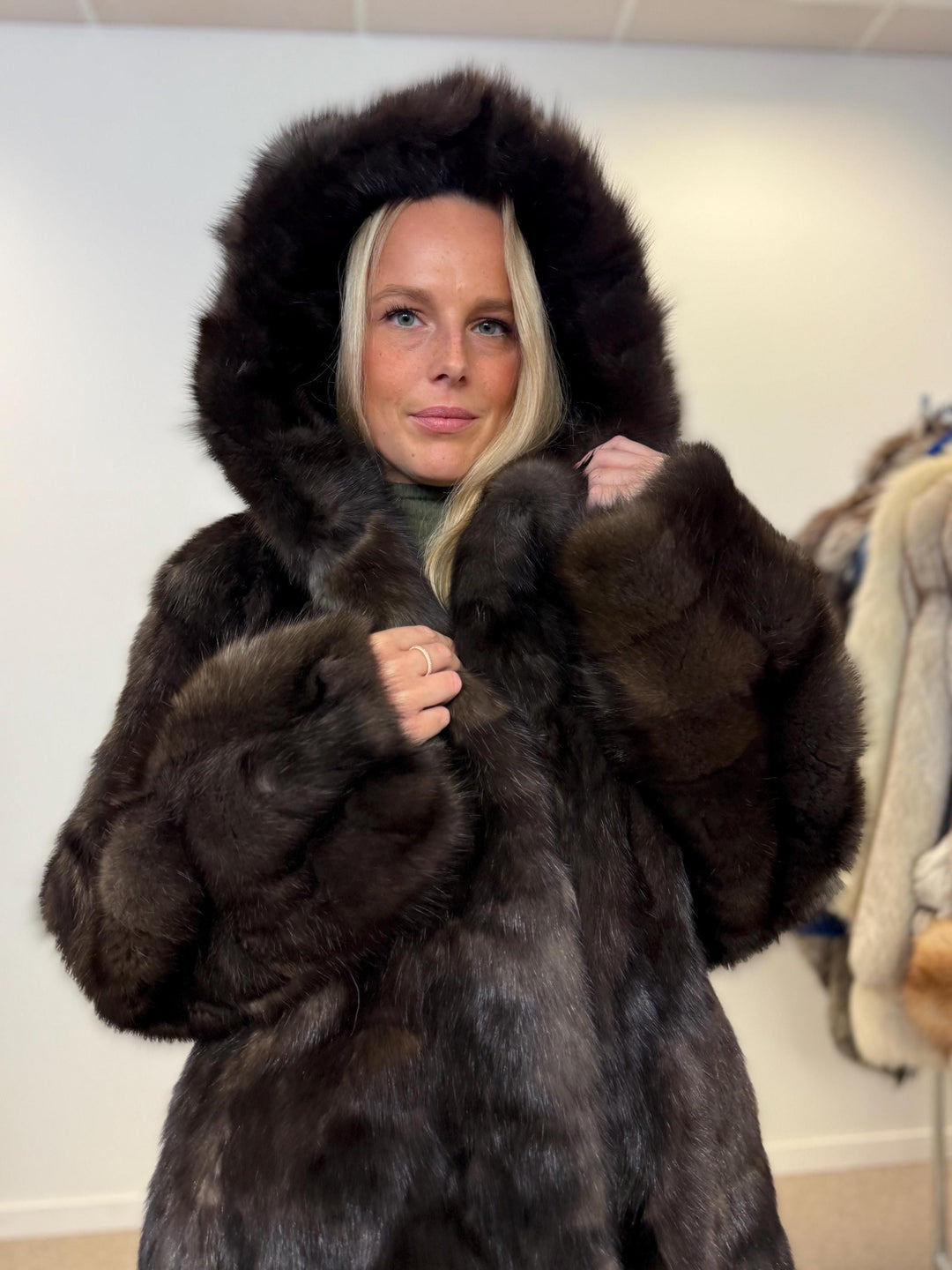 Barguzinsky sable fur coat, large size, new fur coat, sable fur, real fur, excellent, high quality, luxury, russian sable