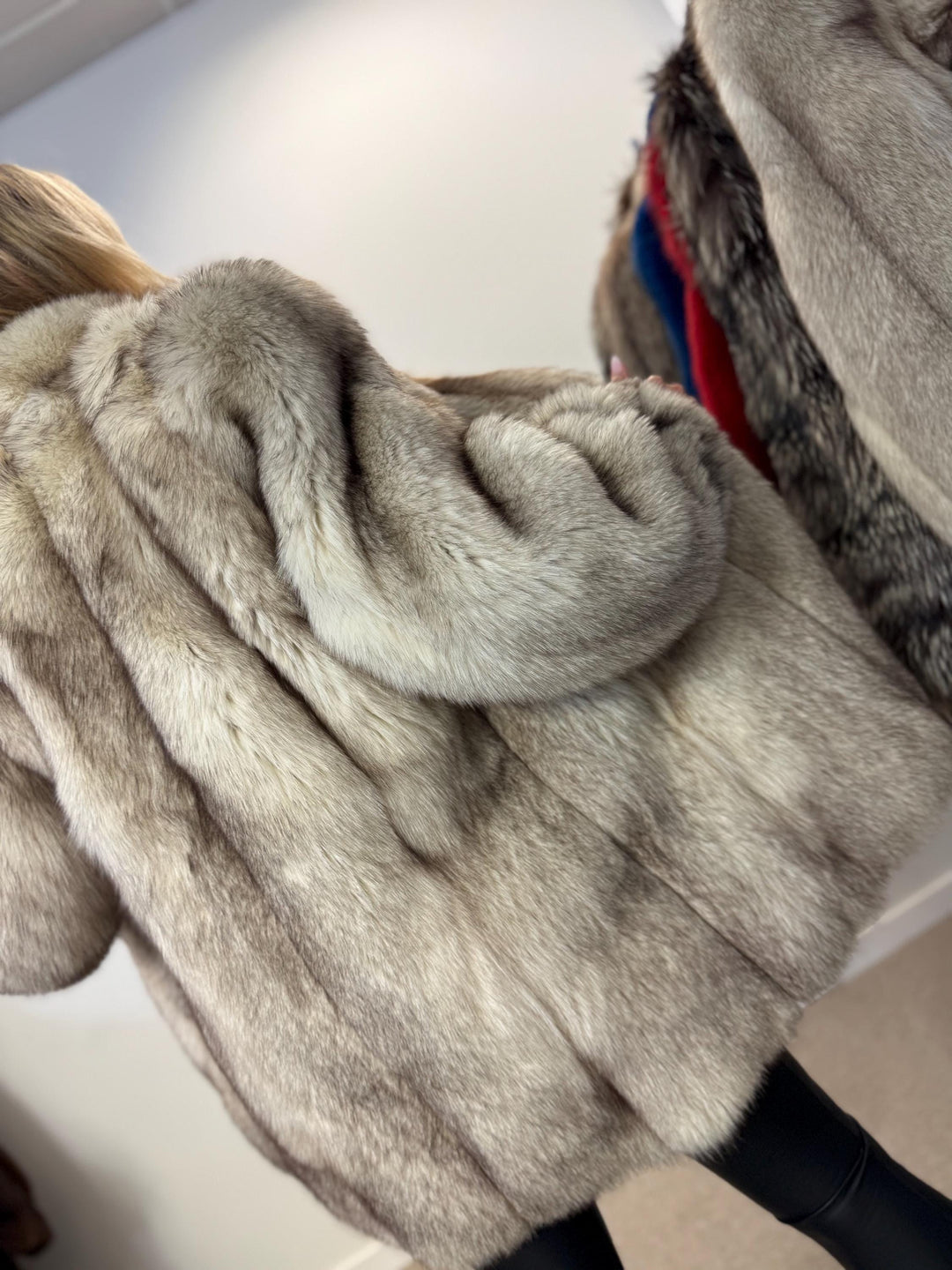 Nordic fox fur coat,  fox fur coat, real fur coat, real fox fur coat, fox coat women, large white nordic fox coat