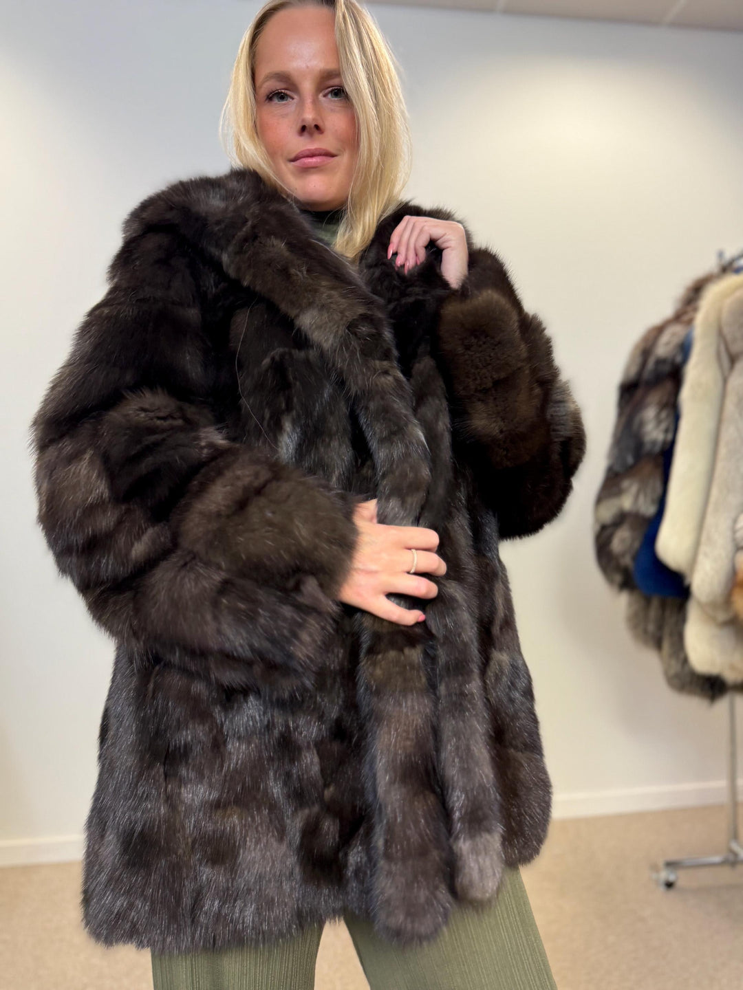 Barguzinsky sable fur coat, large size, new fur coat, sable fur, real fur, excellent, high quality, luxury, russian sable