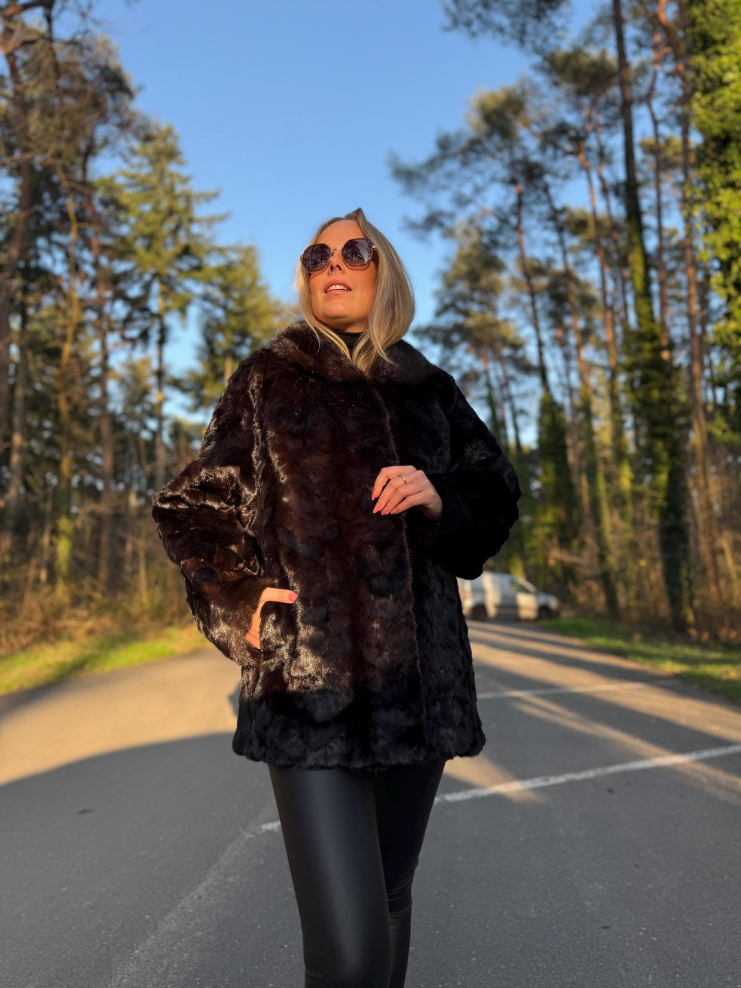 Designer Lining Mink Fur Jacket, M/L Size, Made of Mink Fur Pieces, Deep Dark Brown Color, Soft and Luxurious, Unique Style, Rare Find Coat