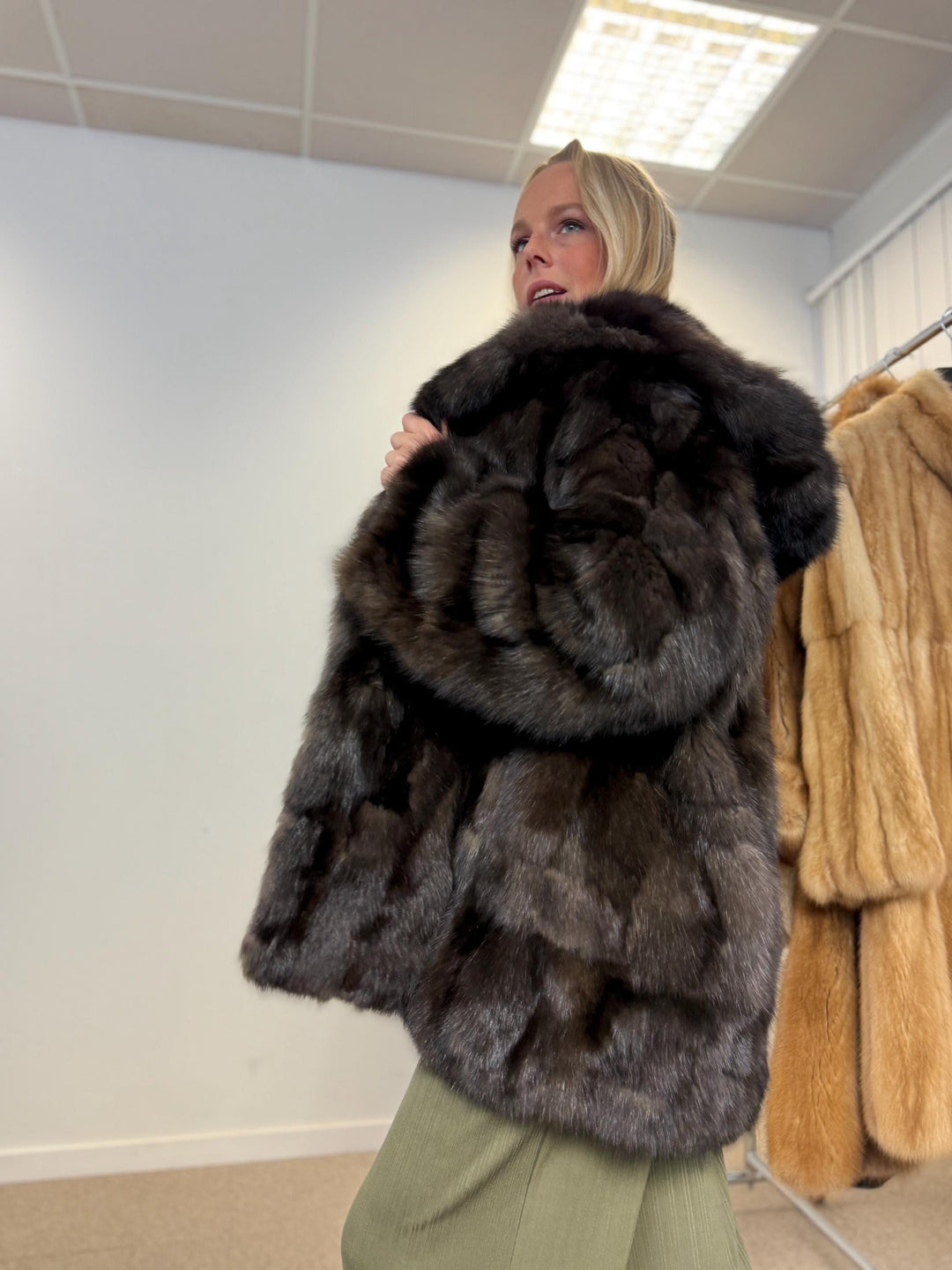 Barguzinsky sable fur coat, large size, new fur coat, sable fur, real fur, excellent, high quality, luxury, russian sable